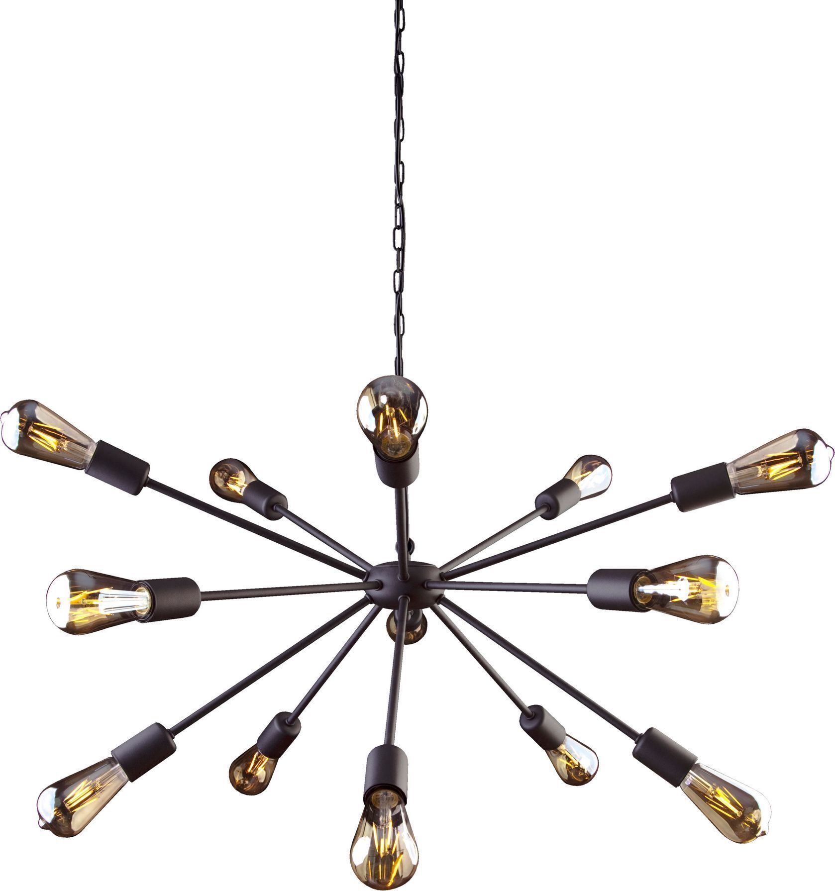 Minimalistische Hängeleuchte in Schwarz Ø77cm 15-flmg Leuchter, Lampe