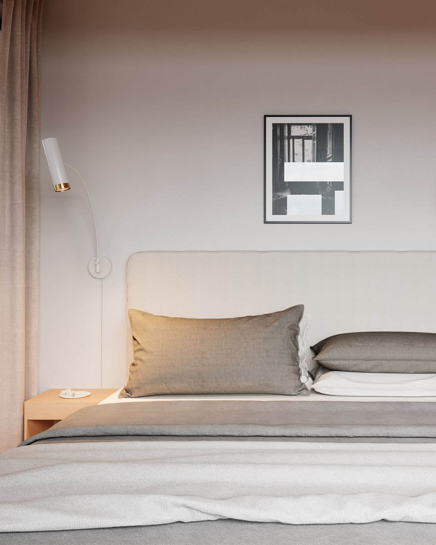 Betten, Schlafzimmer, Bettwäsche, Kopfkissen, neutrale_Töne