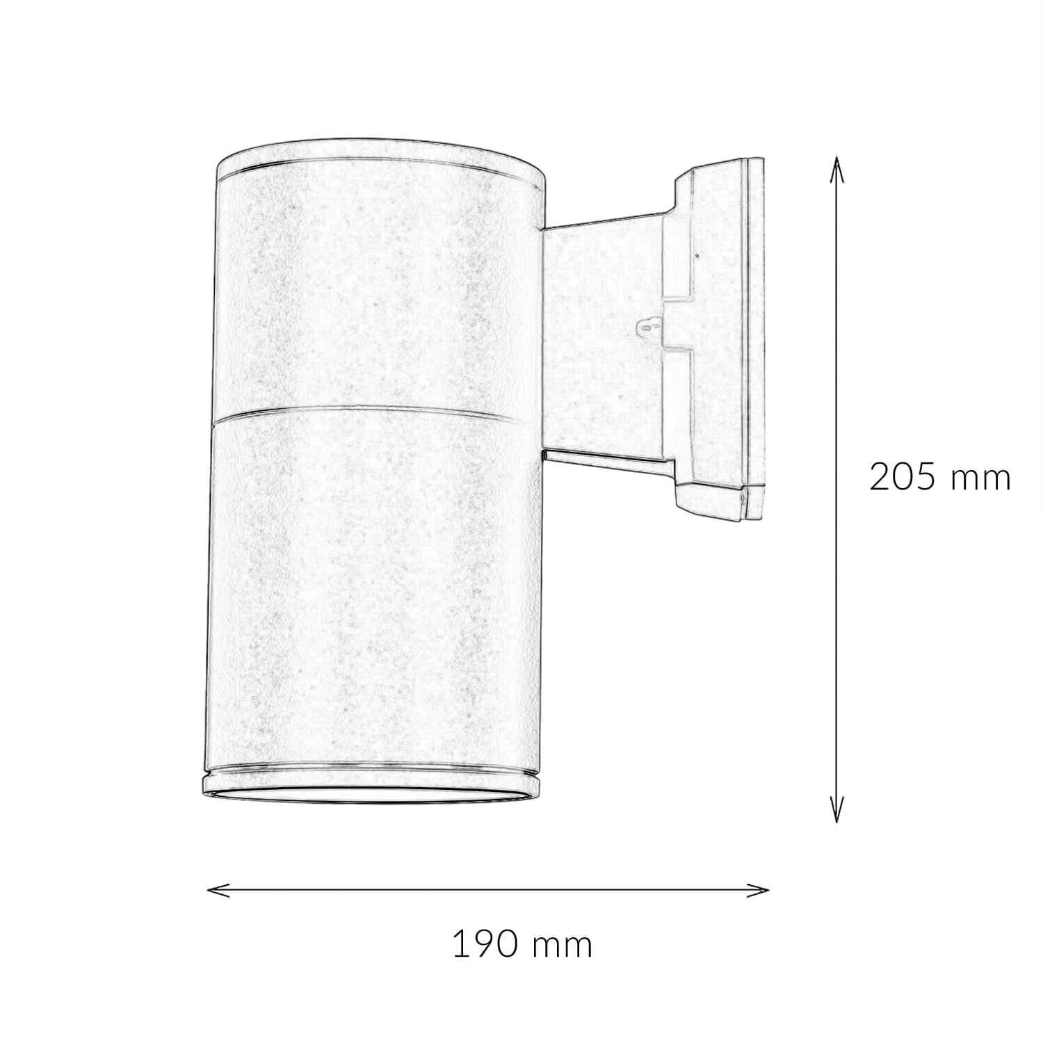 Applique extérieure Anthracite IP44 E27 Ø11cm H:21cm Zylinder, Band