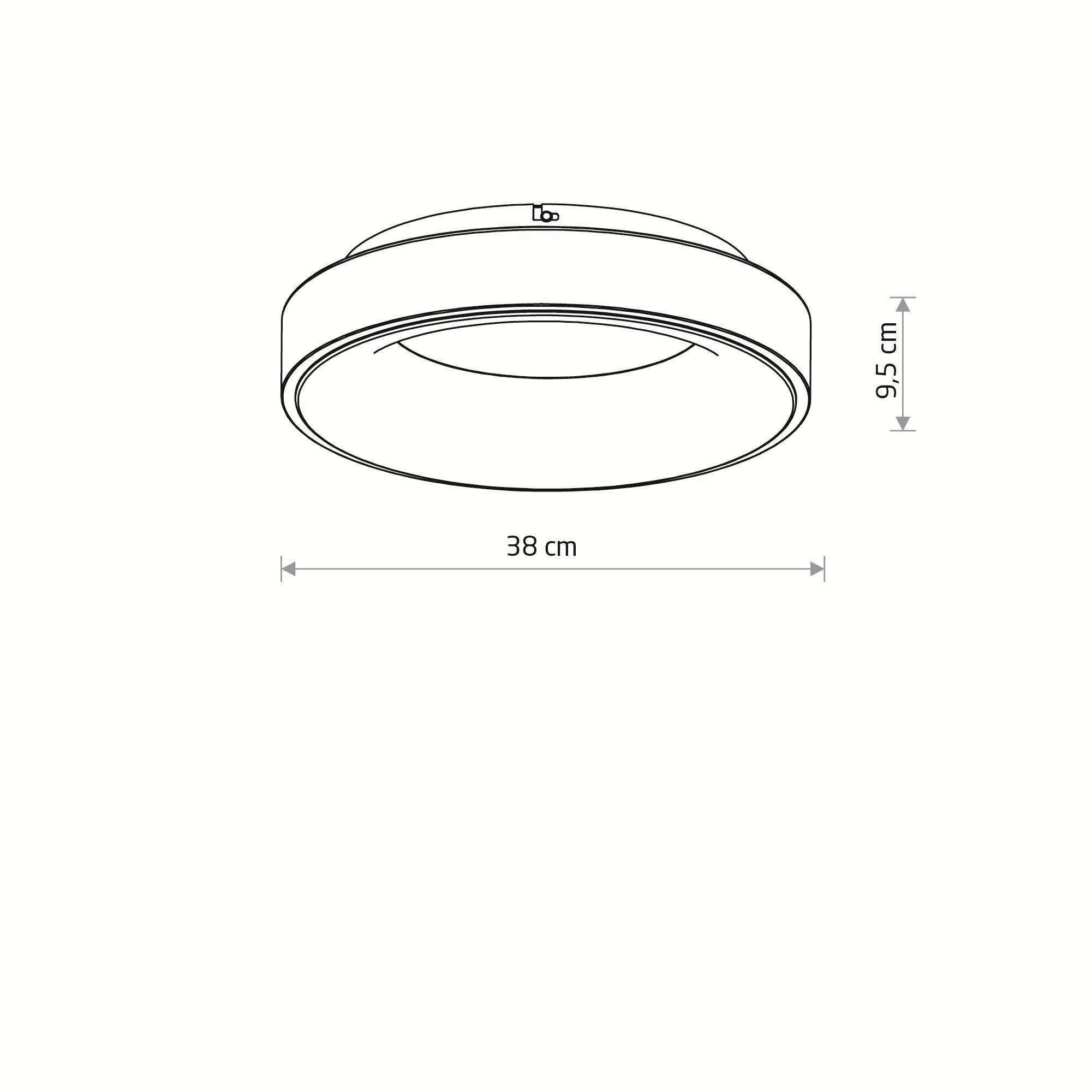 deckenleuchte, runder deckenstrahler, lampeninstallation, 38 cm durchmesser, 9,5 cm höhe