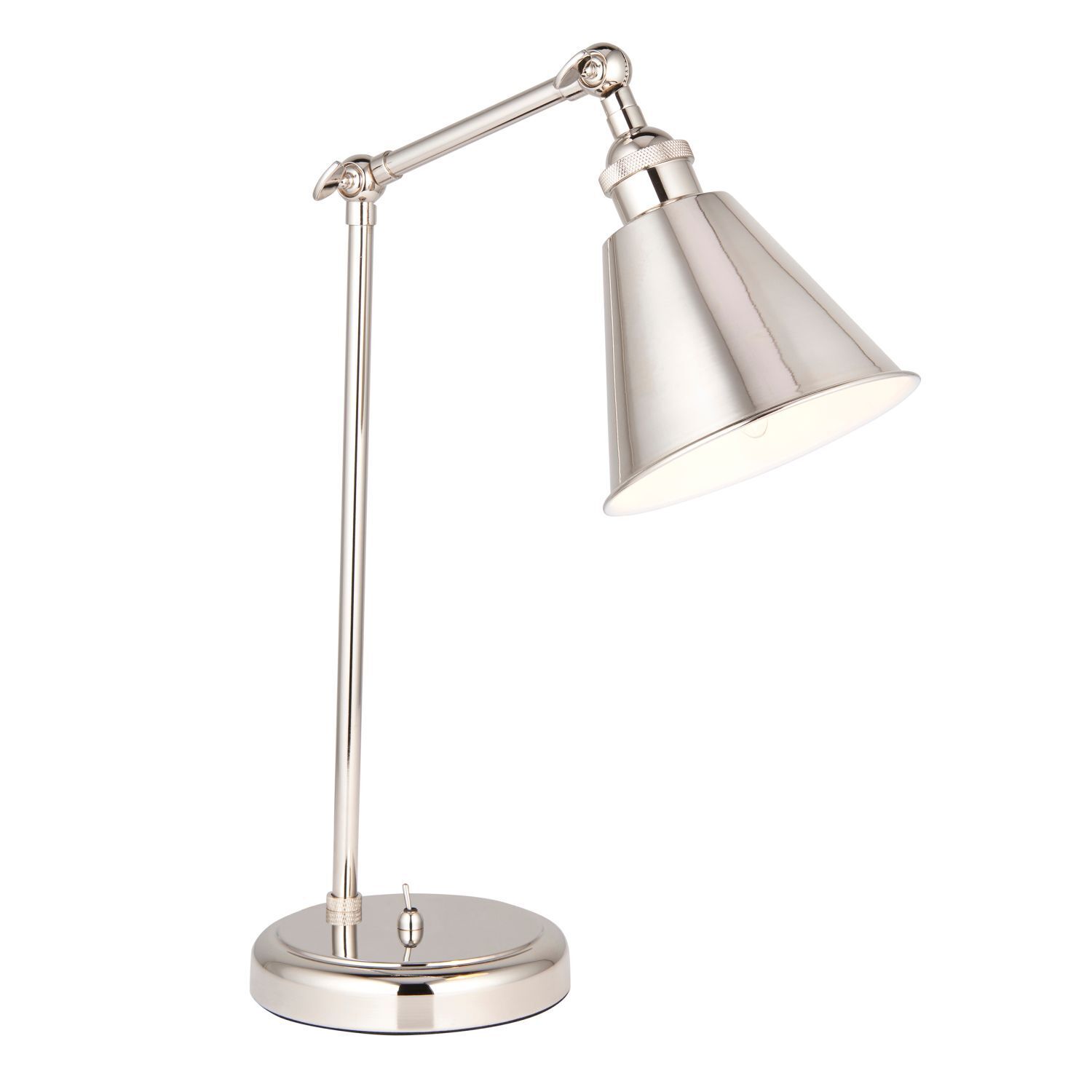 Schreibtischlampe Metall verstellbar 55,5cm Nickel Vintage E14