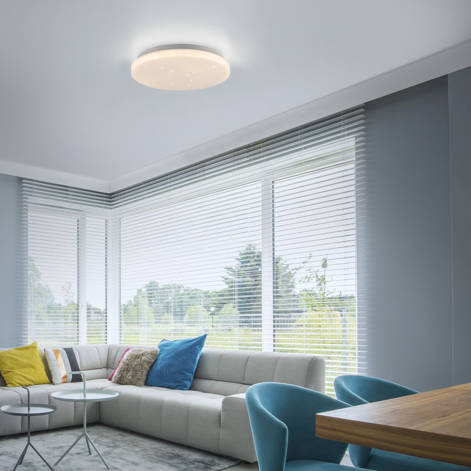 Lampe de plafonnier LED Ciel étoilé Ø22 cm 3000 K confortable
