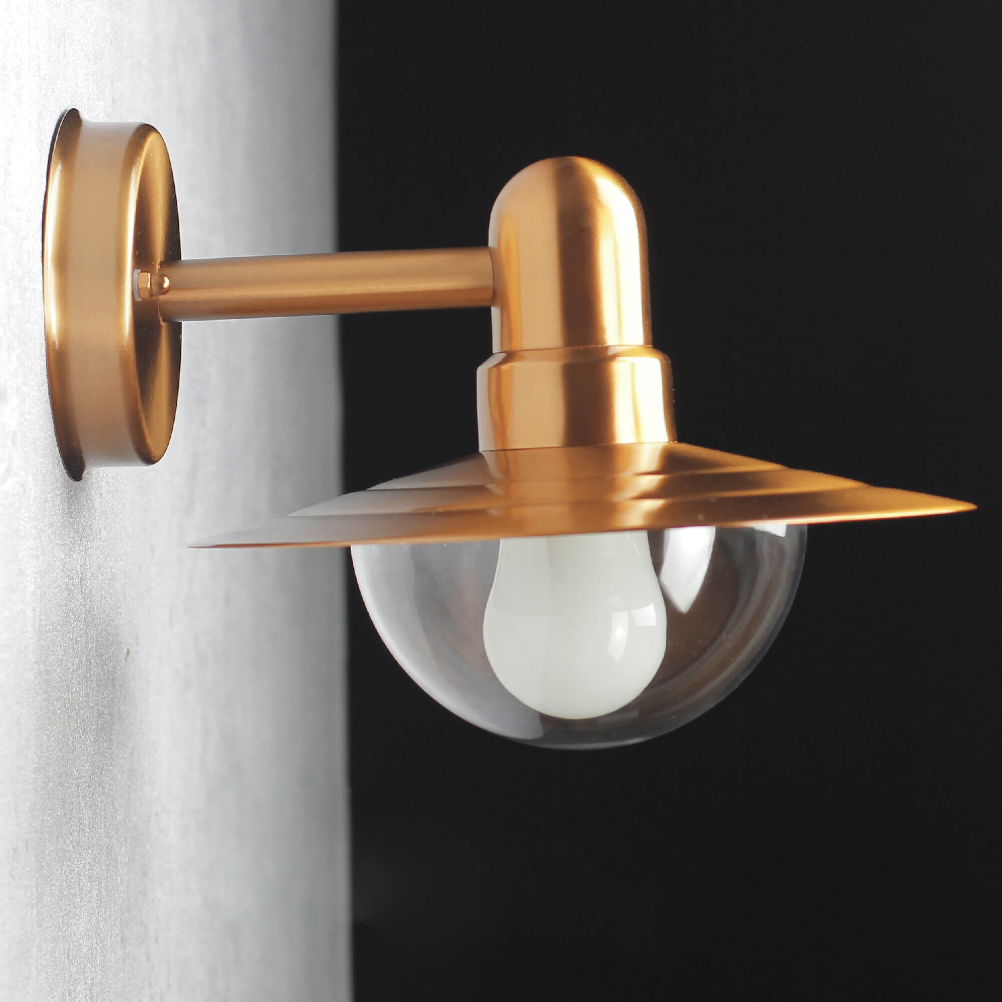 Wandlampe, Kupfer, Glaskugel, Wandarmatur, Industriestil