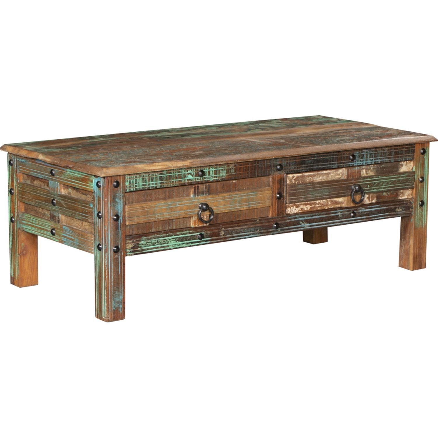 Table basse avec tiroirs 115 cm bois multicolore BLAIR