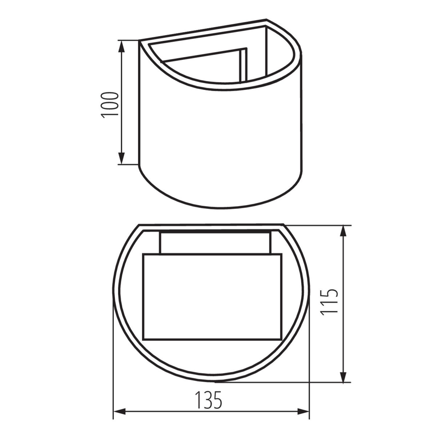 LED Wandlampen Up Down Weiß außen IP54 SALA Diagramm, Handlung, CAD-Diagramm