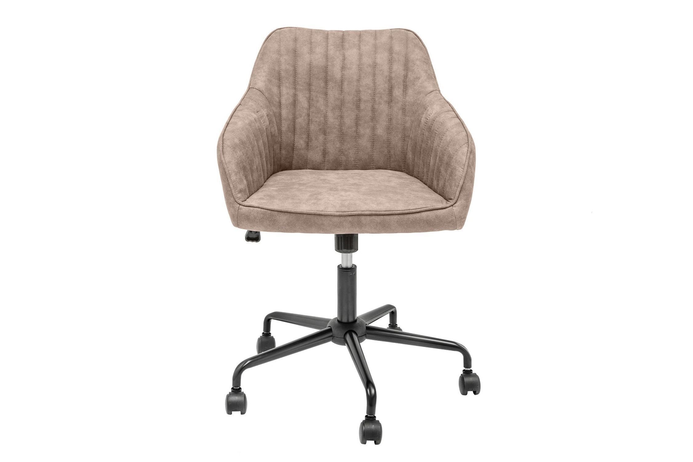 Chaise pivotante avec roulettes Tissu Métal taupe noir