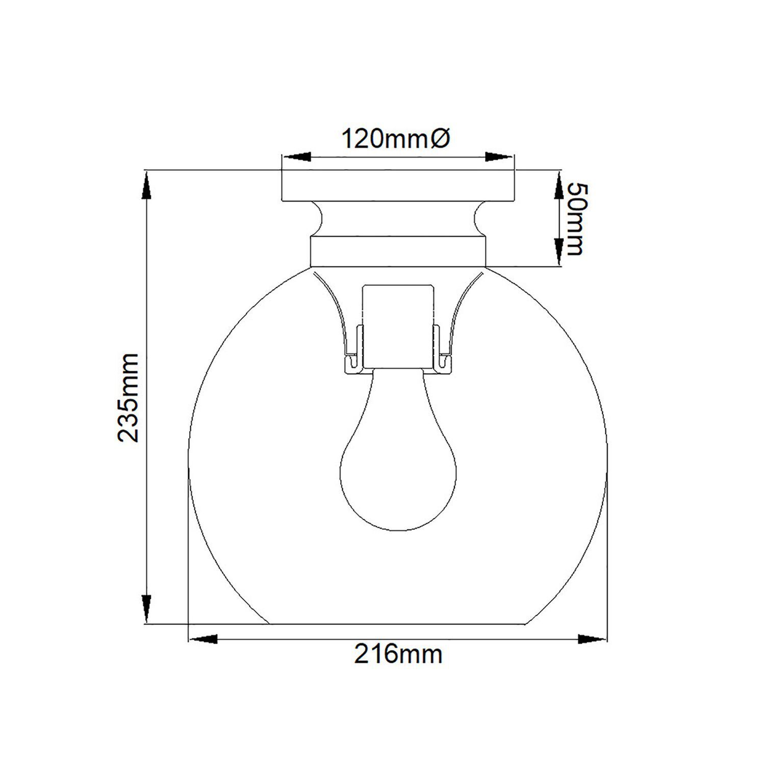 Deckenlampe Glas Kugel Schirm Ø 21,6 cm in Messing brüniert Licht, Diagramm, Handlung