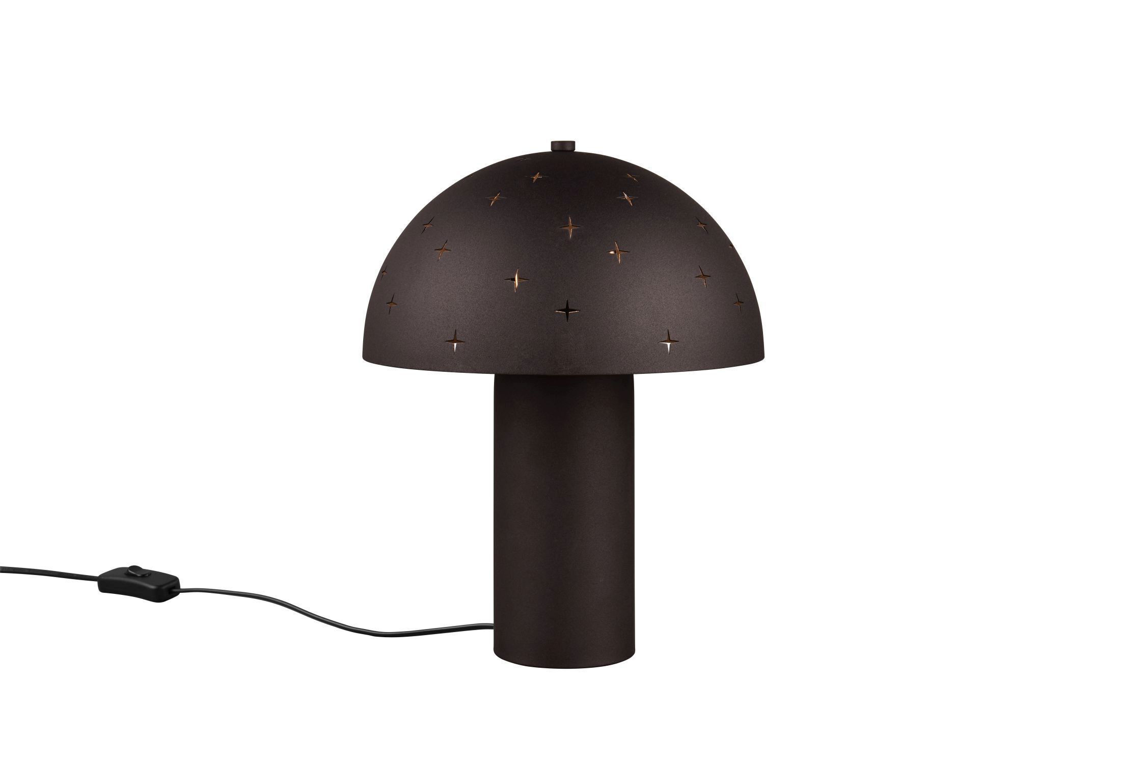 Lampe de table stylée noire métal E14 32,5 cm étoiles