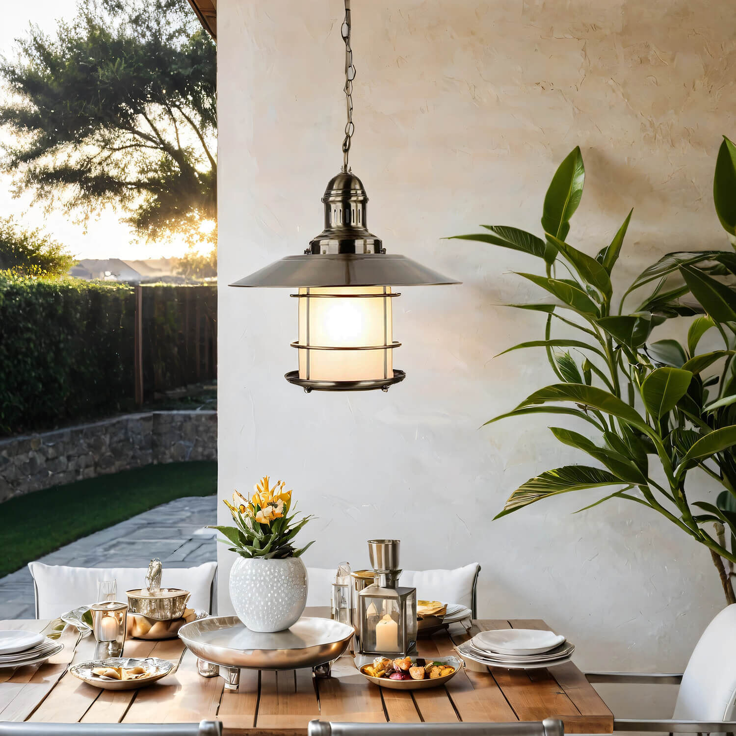 Jugendstil Hängeleuchte Sudan in Messing Optik Esstisch, Tisch, Tischplatte, Esszimmer, Brunch