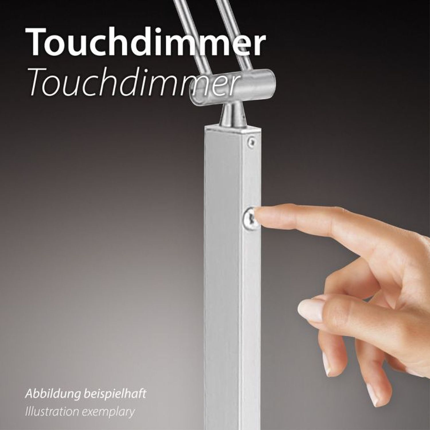 Dimmbare LED Tischlampe Touch 28 cm Ring in Messing