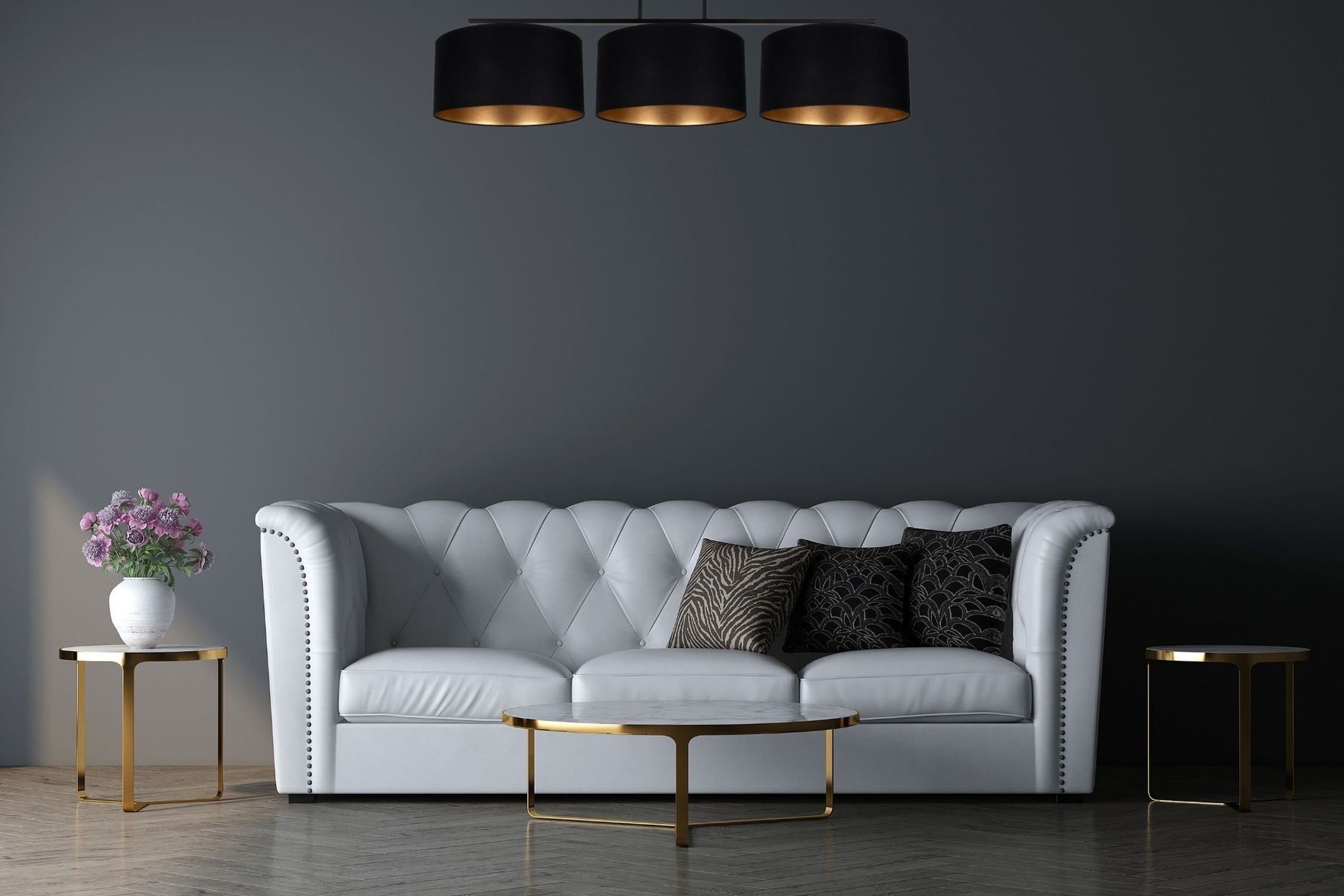 Plafonnier confortable Tissu Noir Or E27 100 cm Couch, Wohnzimmer, Lampe, Innenarchitektur, Inneneinrichtung