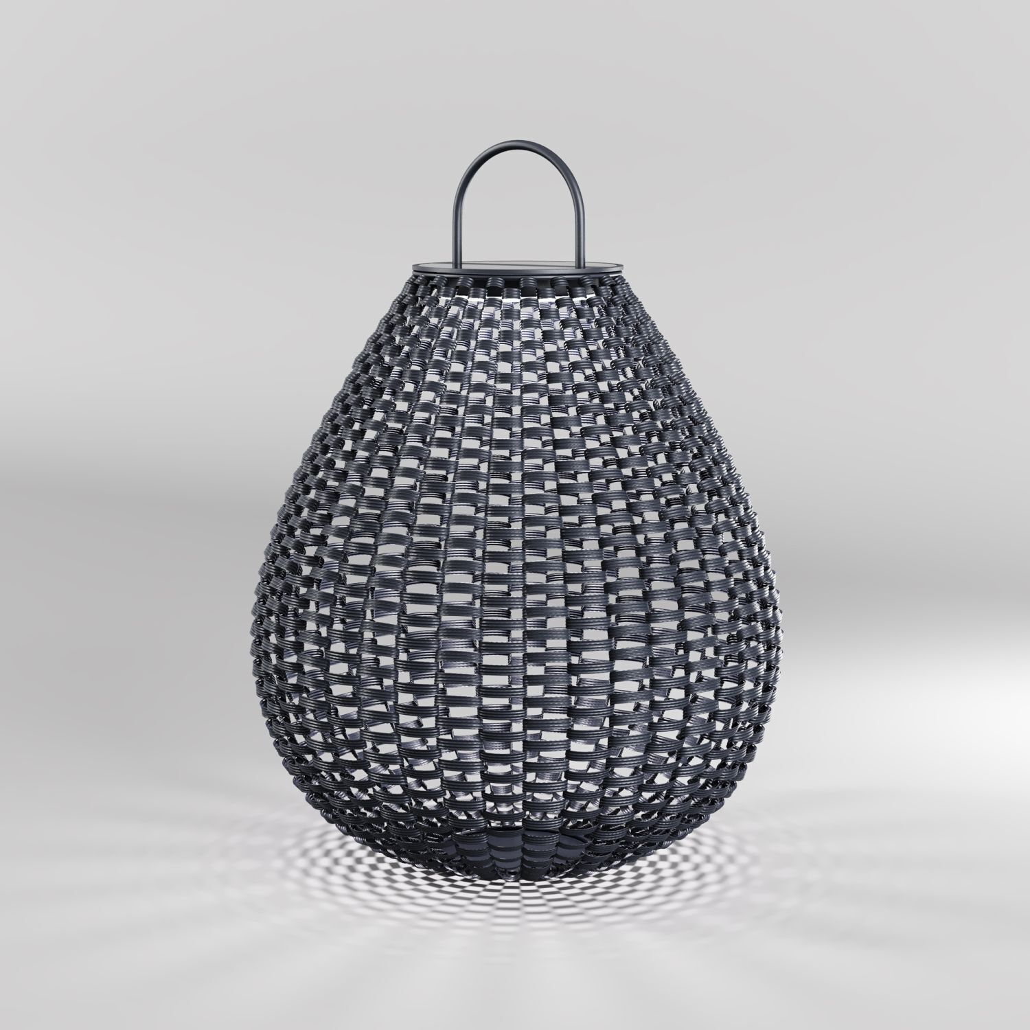 Solar Tischleuchte außen LED Rattan rund D: 36 cm 45 cm Lampe, Kronleuchter, Kunst