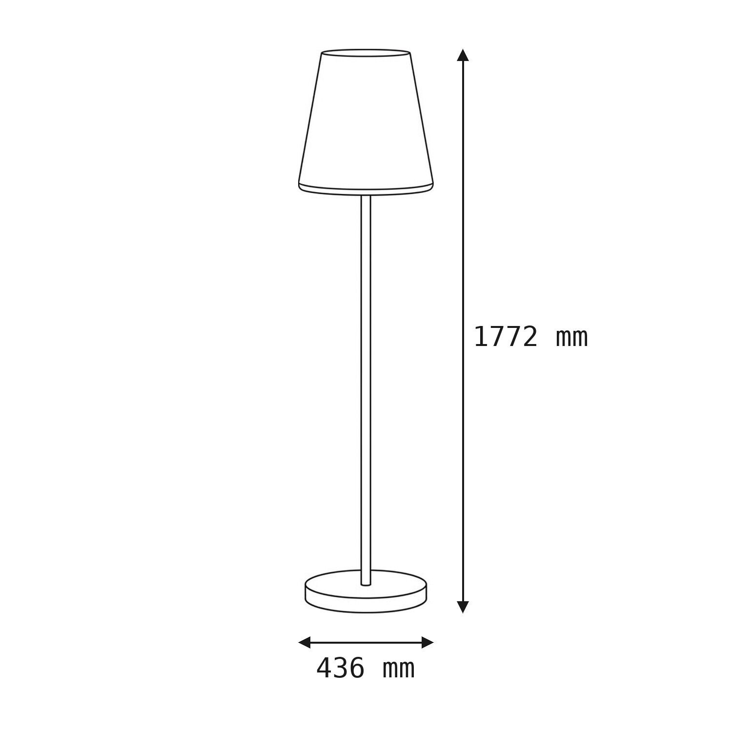Stehlampe, Standlampe, Beleuchtung, Korpus: Metall, weißes Lampenschirm
