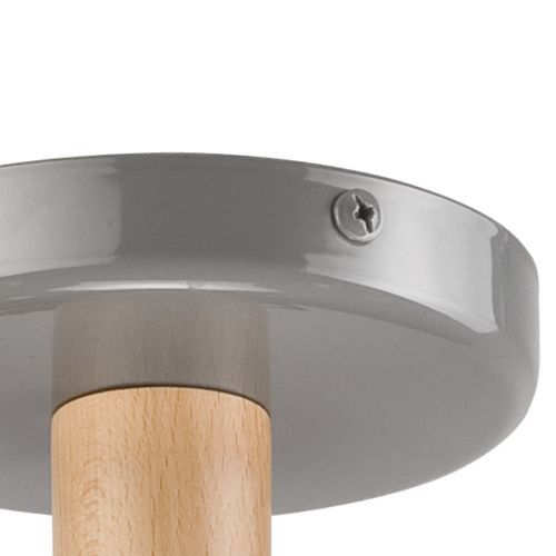 Deckenleuchte Grau Holz Stoff Metall Wohnzimmer