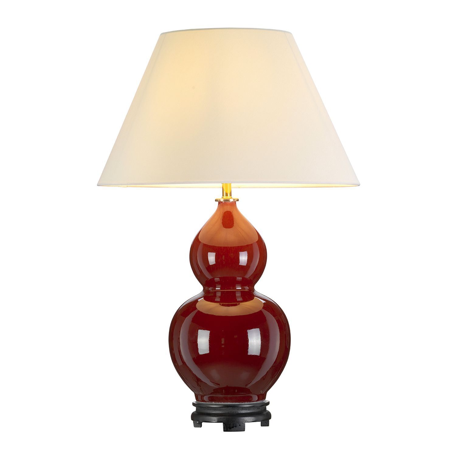 Lampe de table céramique tissu 64 cm en rouge écru Classique