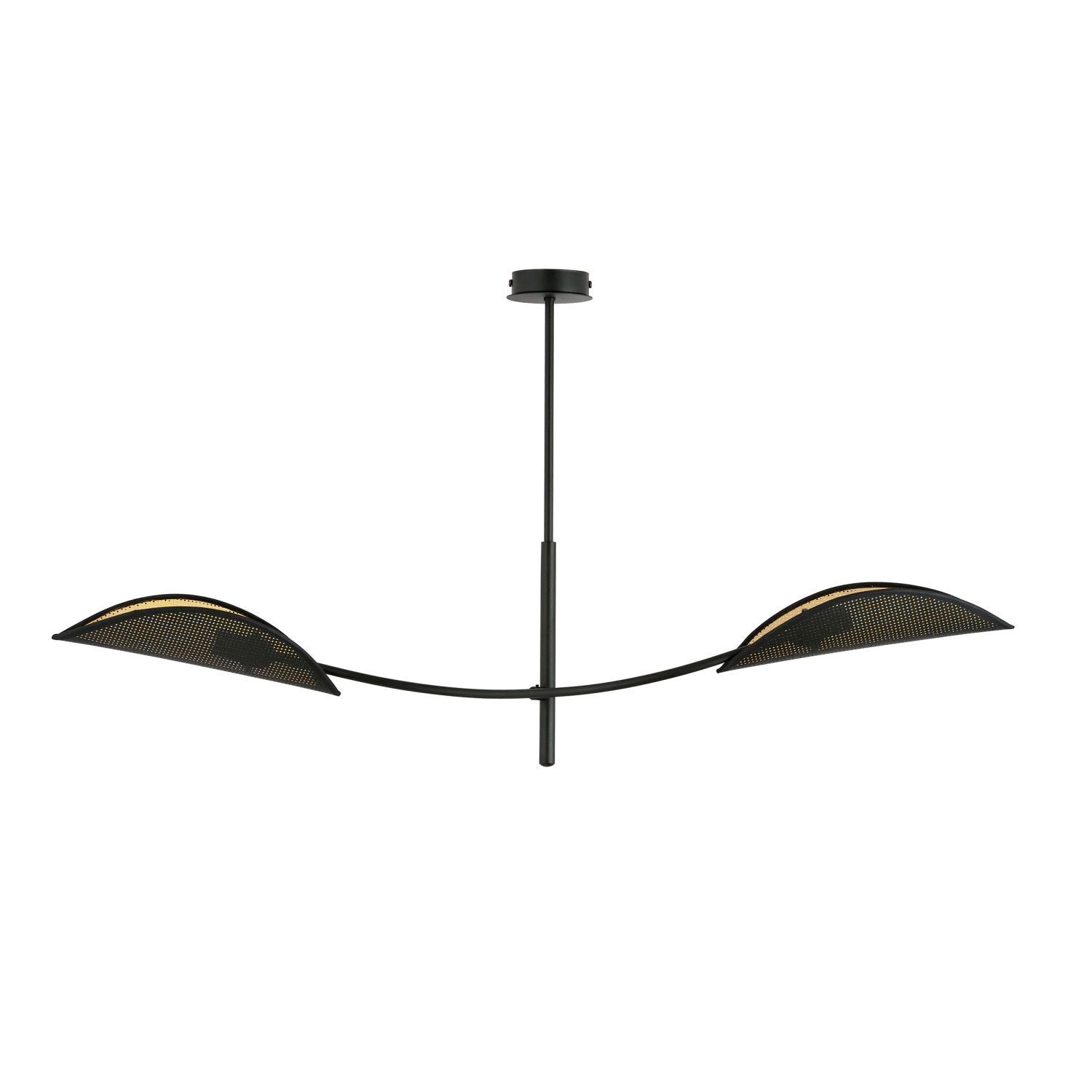 Deckenlampe Stoff Metall 103 cm lang drehbar in Schwarz Gold Gerät, Deckenventilator, Elektrisches Gerät