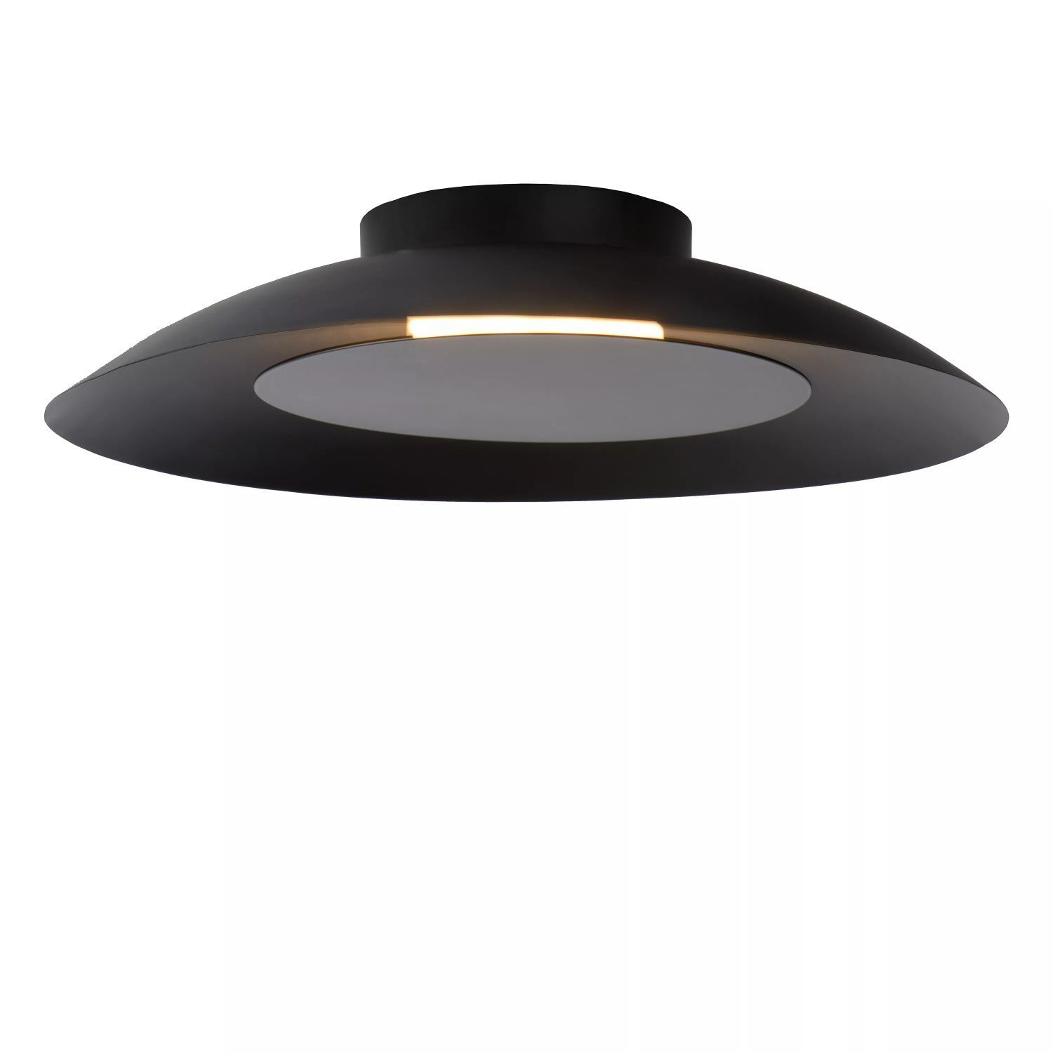 LED Deckenlampe Metall Schwarz Ø34 cm indirekt 2700 K Deckenleuchte, Leuchte