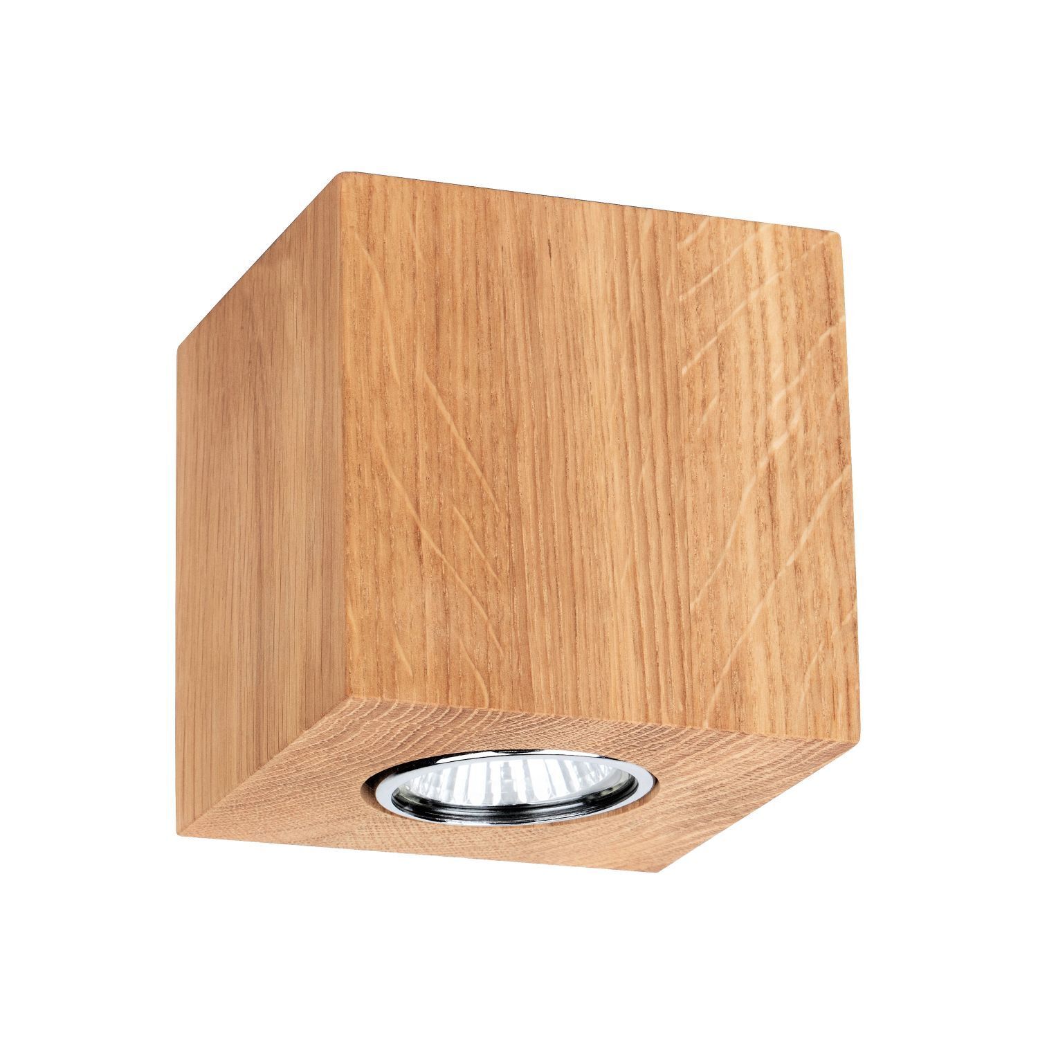 Spot de plafond moderne en bois de chêne L:10cm