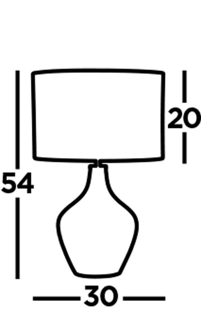 Lampe de chevet marron E27 53,5 cm Ø 30 cm verre daim