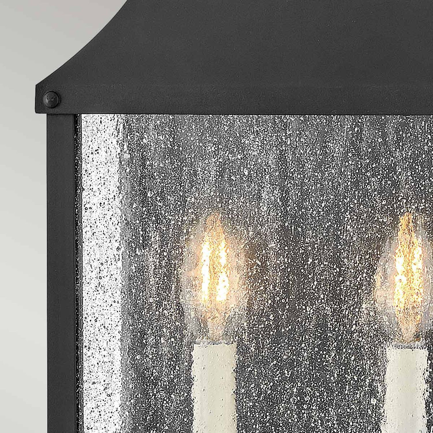 Außenleuchte Wand Vintage H: 44 cm IP44 Schwarz antik 2x E14 Lampe