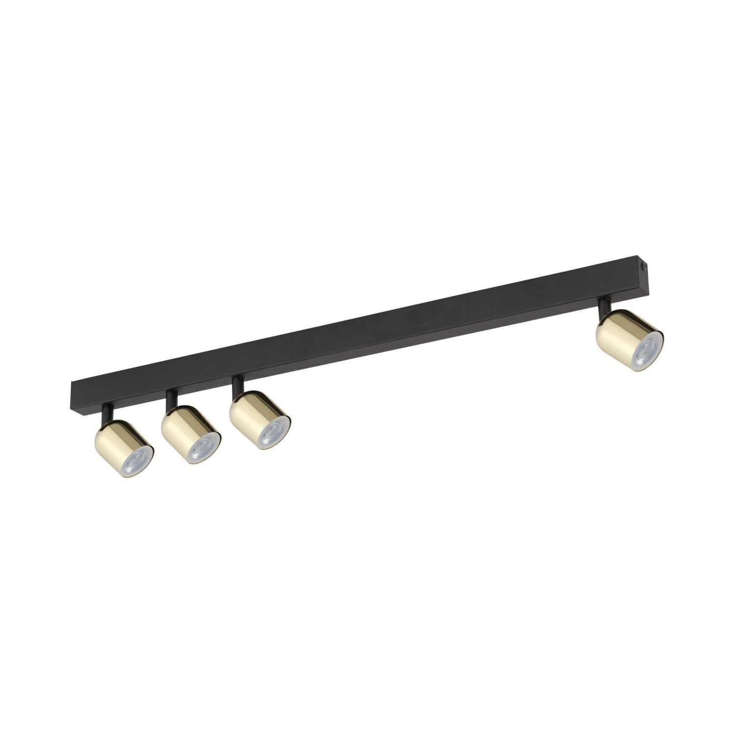 Deckenlampe verstellbar Metall 94 cm lang Schwarz Gold Beleuchtung, Leuchte