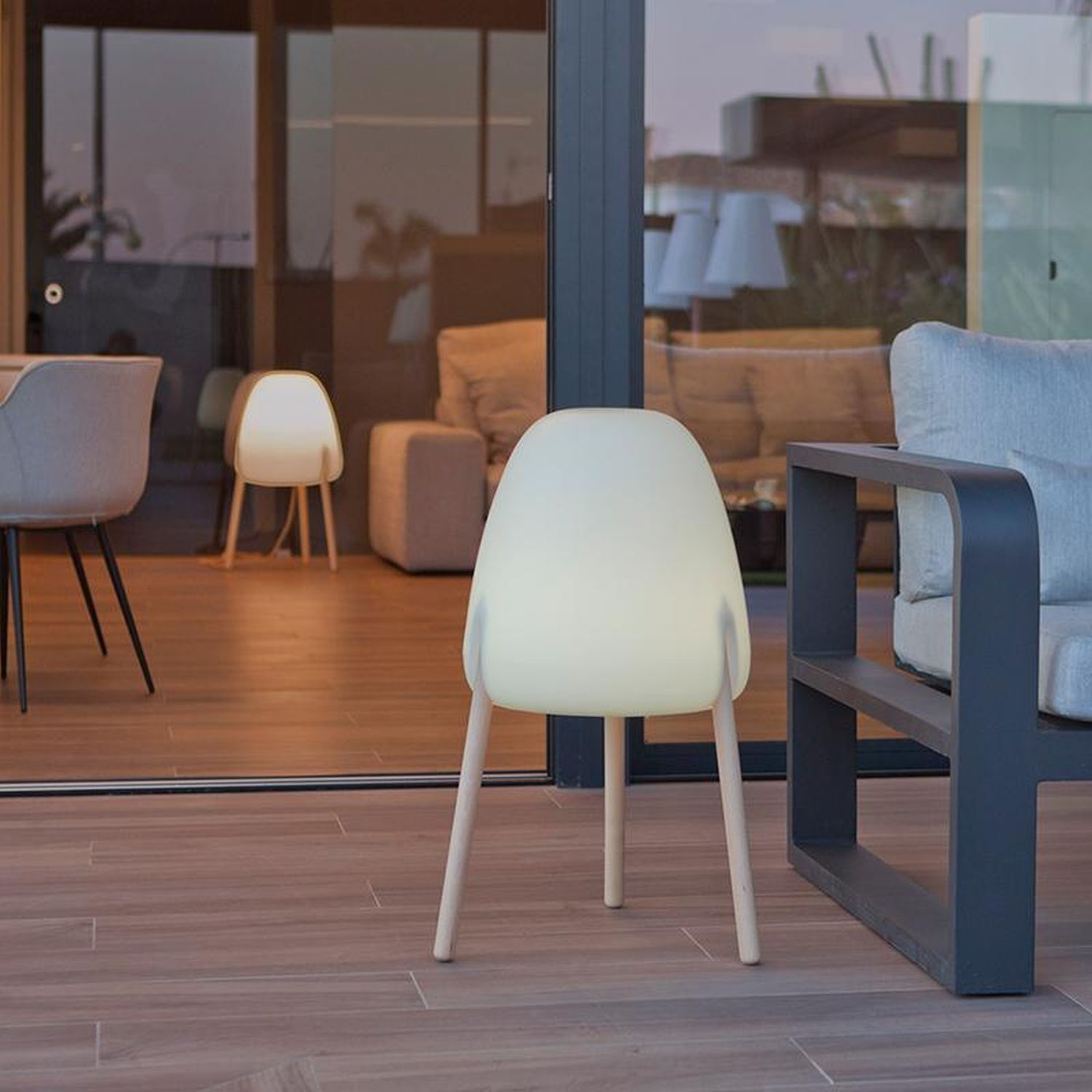 Lampe de table LED solaire IP65 70 cm variateur de couleur sans fil Moebel, Stuhl, Drinnen, Fußboden, Innenarchitektur