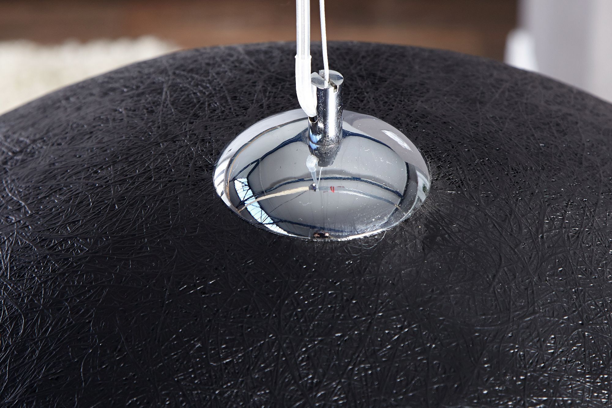 große Hängeleuchte rund Ø70cm Modern Design schwarz Sphäre, Zubehör