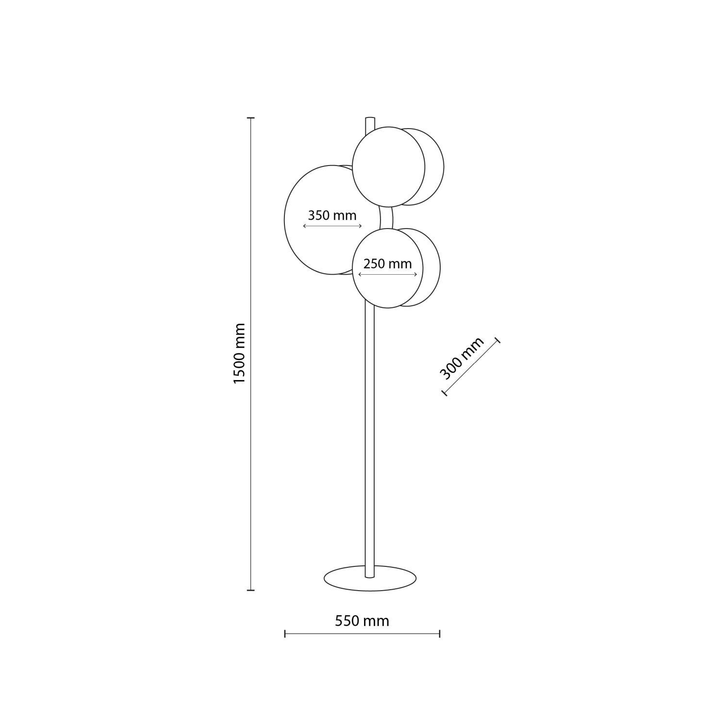 Stehlampe Holz Weiß E27 150 cm 3-flammig Skandinavisch Steh-Lampe, Stehleuchte, Lampe, Kugel-Lampe, LED?
