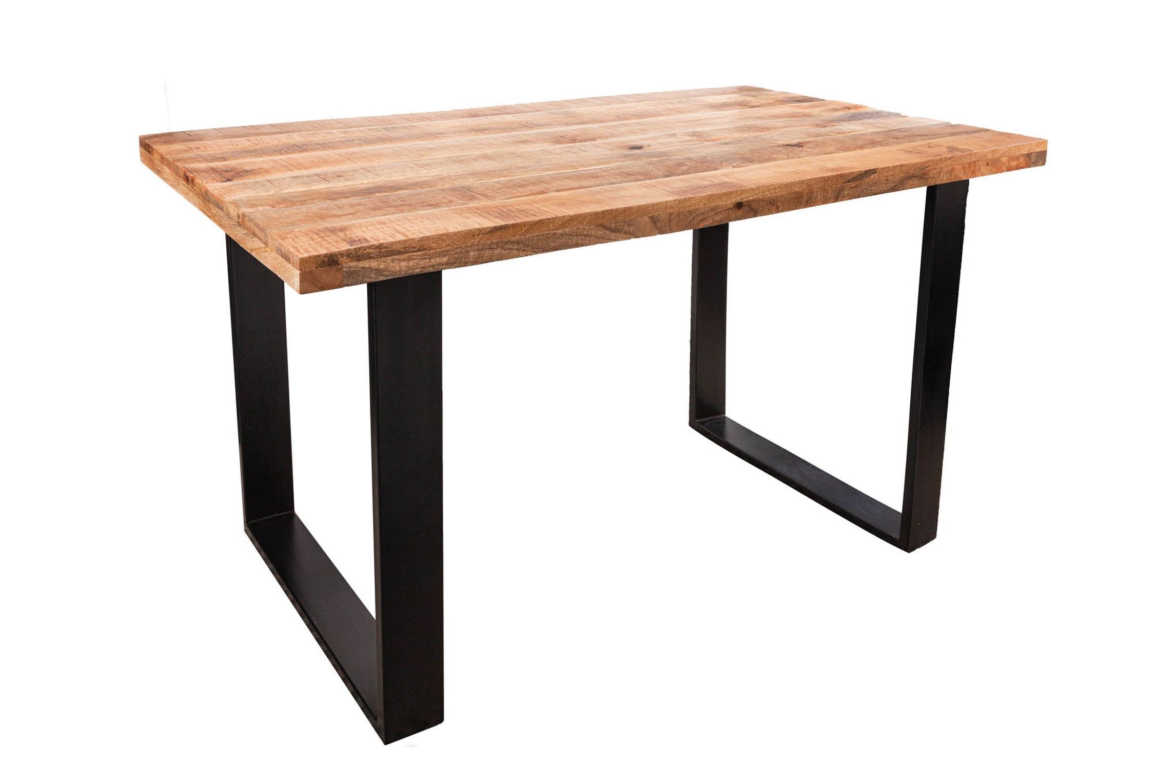 Table de salle à manger mangue bois métal 140 x 80 cm piétement traîneau