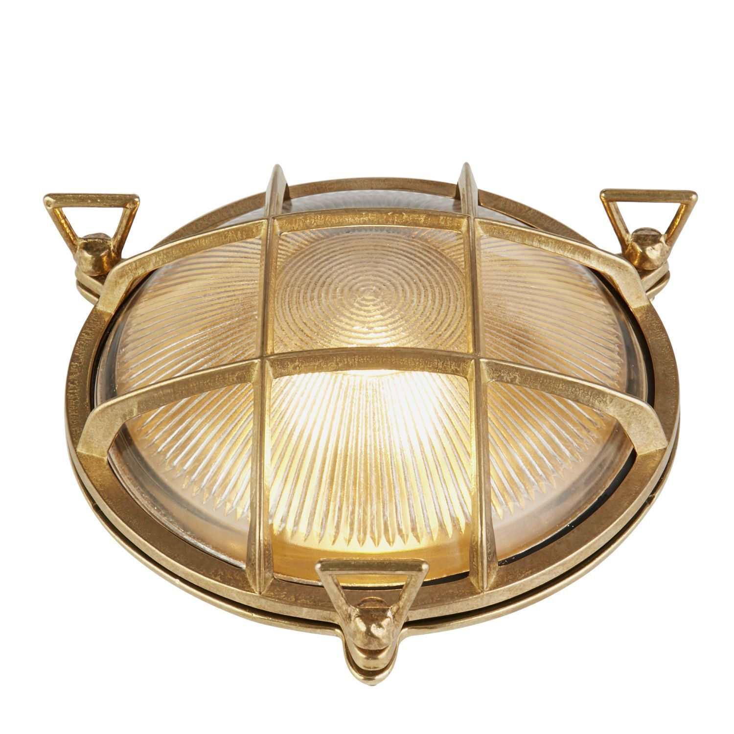Applique extérieure IP64 E27 Ø 24 cm verre laiton massif