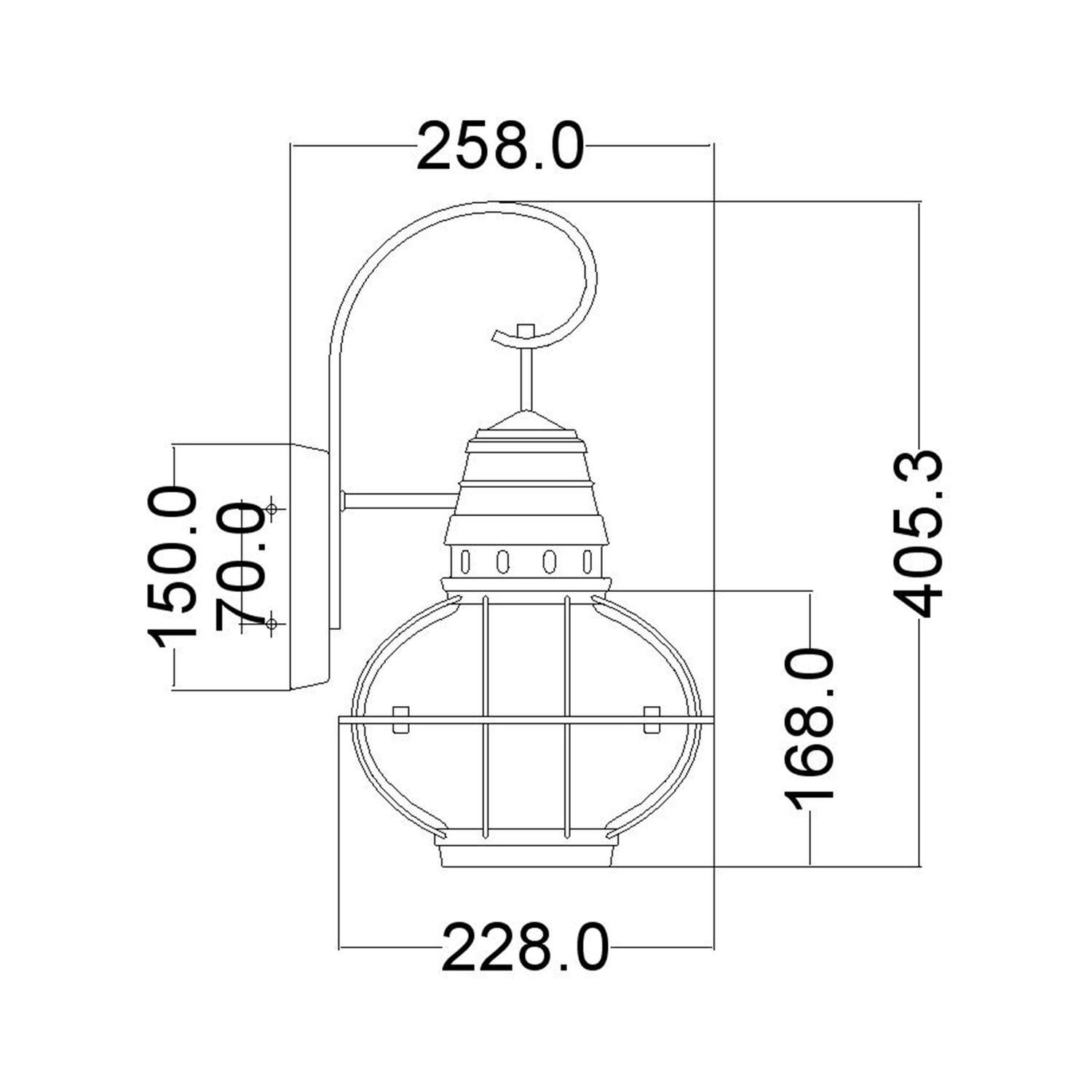 Applique extérieure aluminium verre H : 40,5 cm IP44 LOUIS