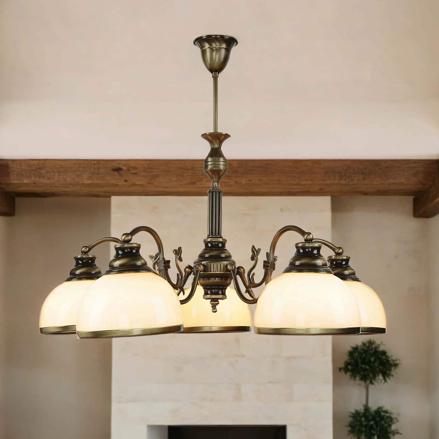 Deckenleuchte MARLOW Messing antik Ø70cm Esstisch Leuchter, Lampe, Leuchte