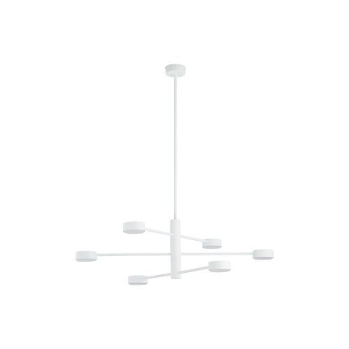 Plafonnier moderne blanc pivotant H:85cm 6-flamme