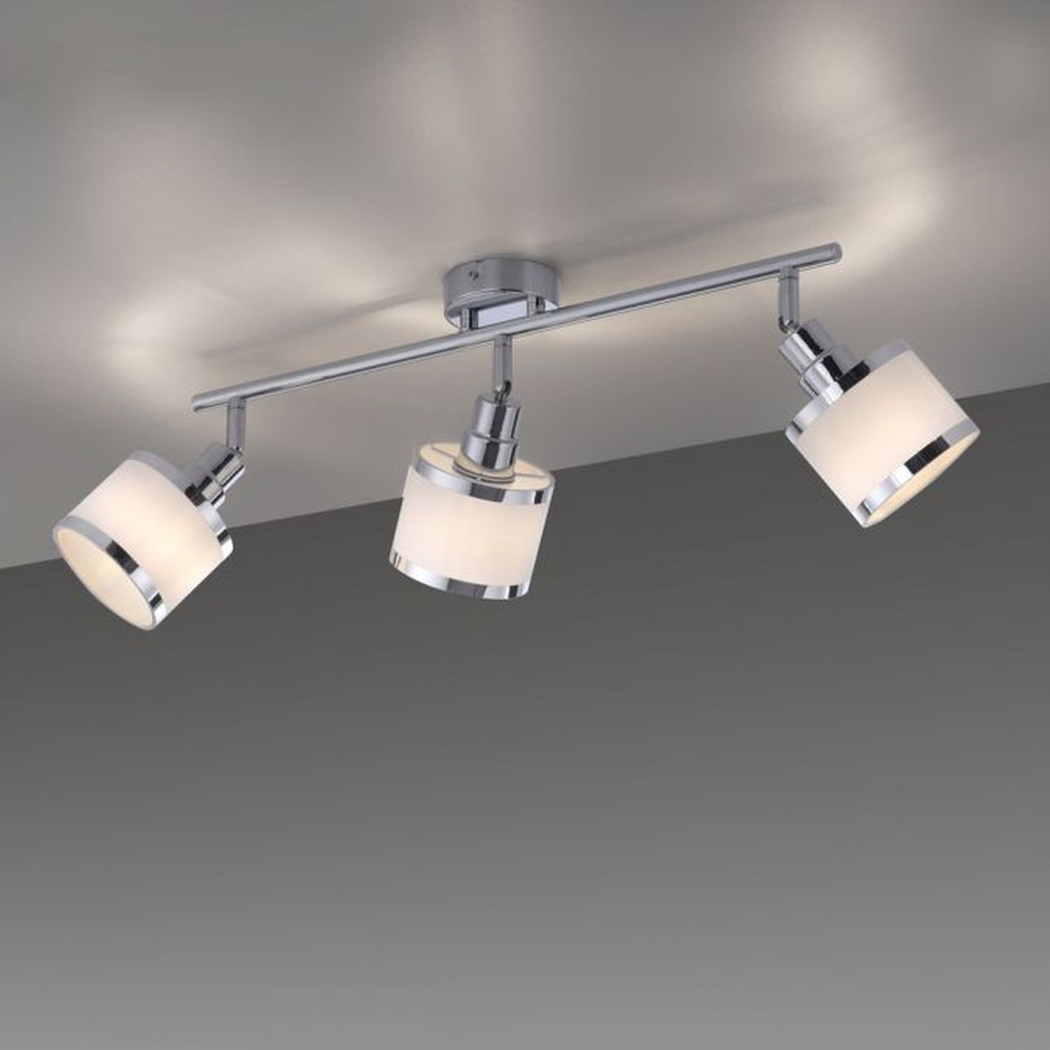 Spot de plafond réglable chromé 3-flamme E14 faible éblouissement