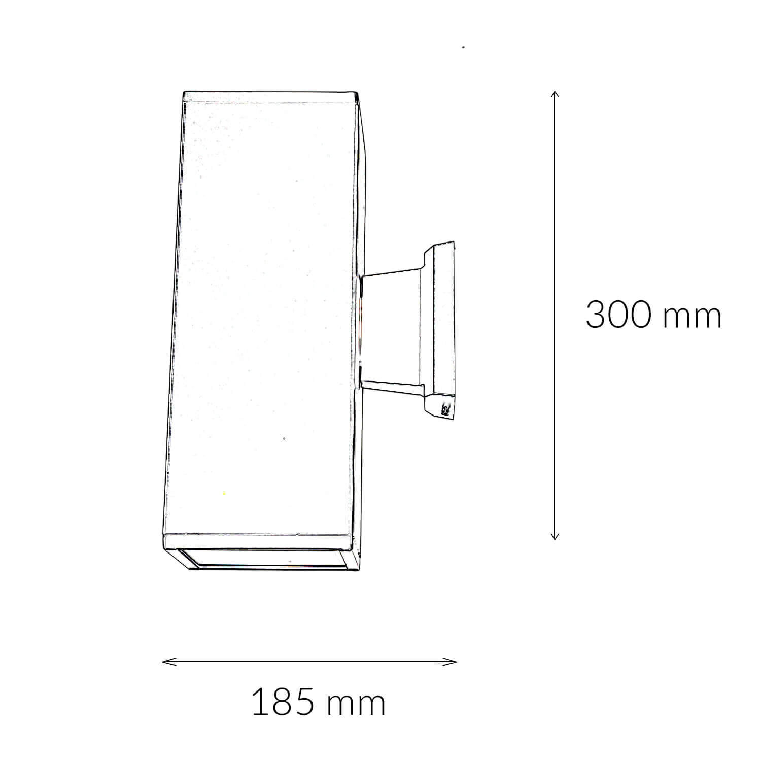 Lampe d'extérieur Anthracite Up Down IP54 carrée 30cm