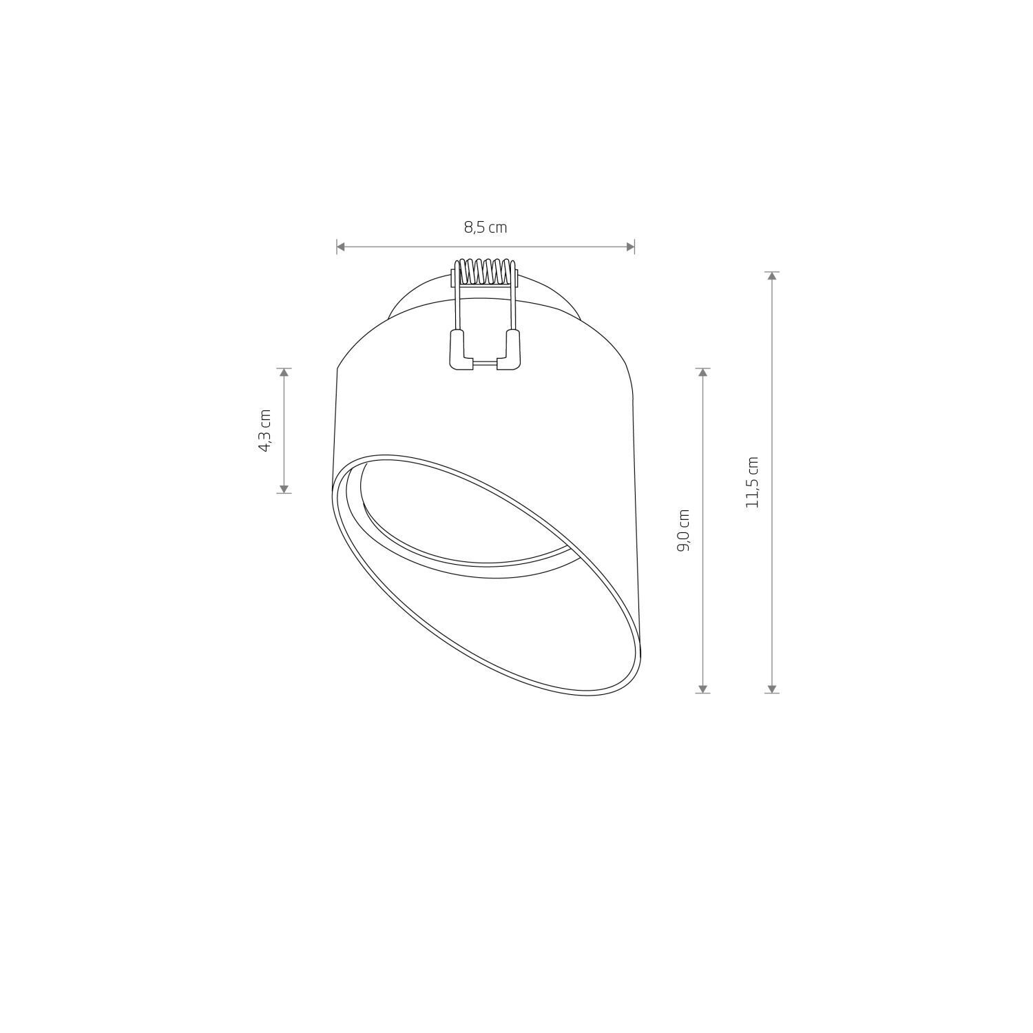 Spot encastré GX53 Blanc Aluminium Plafond encastré