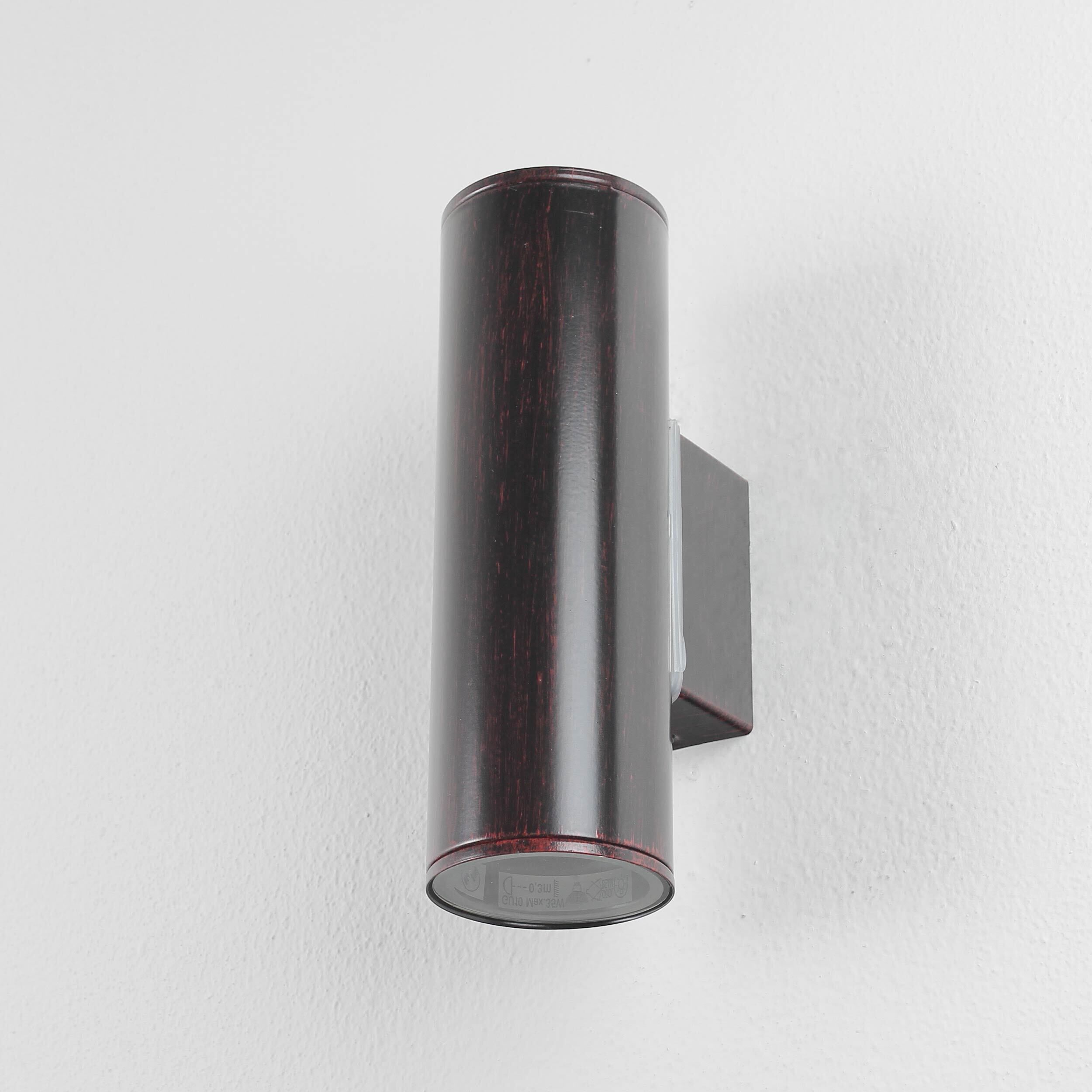 Wandleuchte Außen Riga Antikbraun 2-Flmg Zylinder