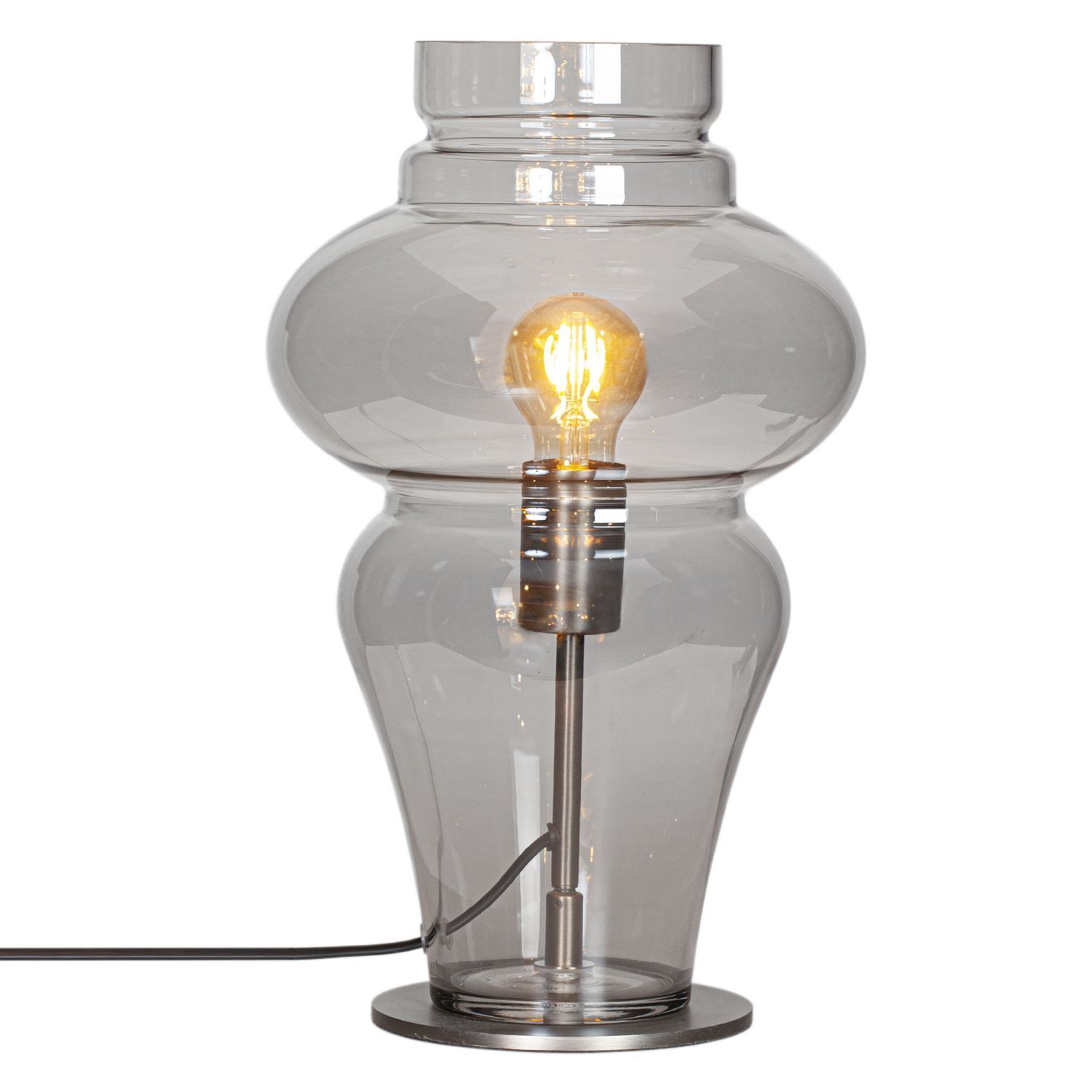 Tischleuchte Rauchglas Metall 40,6 cm E27 Kabelschalter Lampe, Licht, Flasche, Shaker