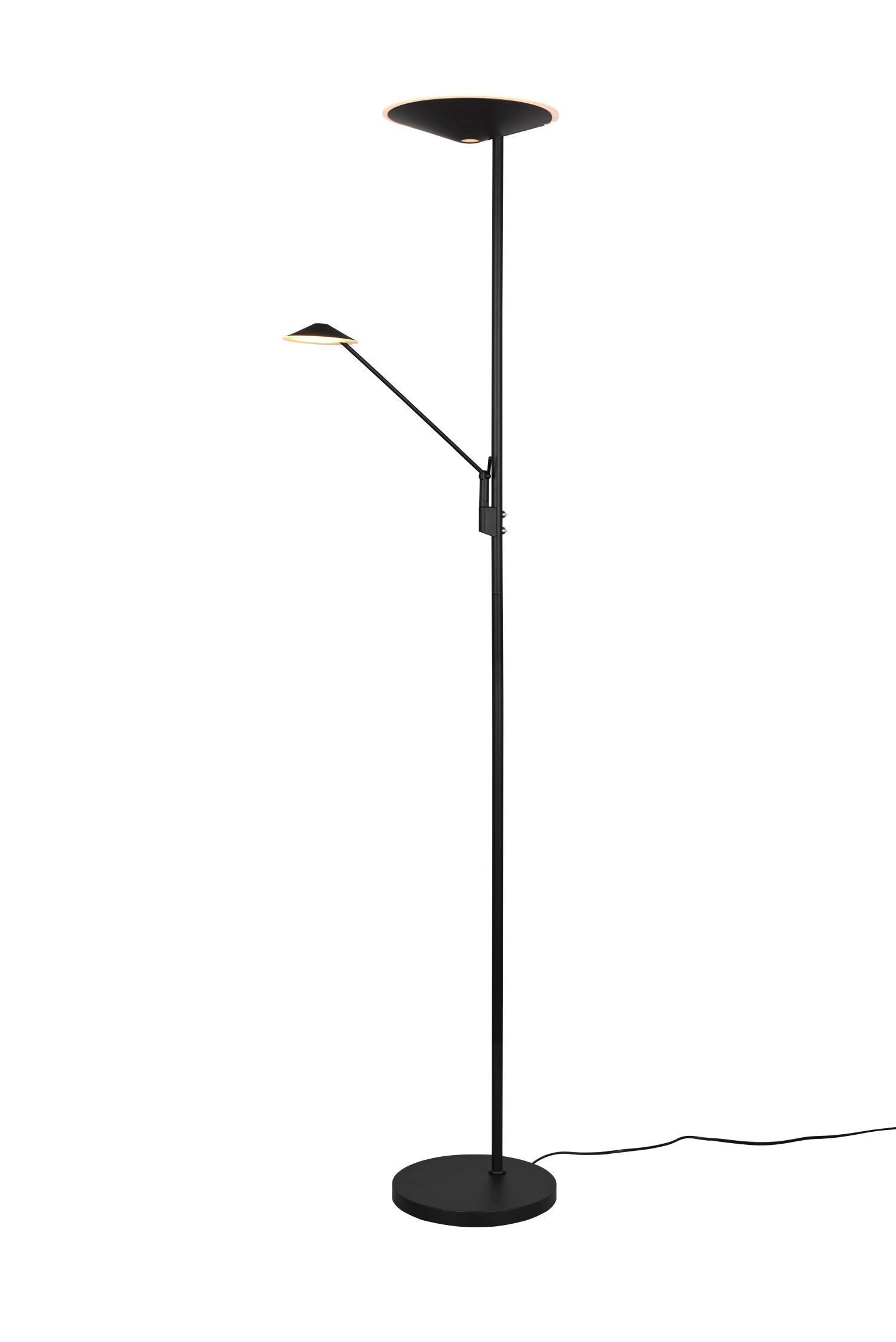 Dimmbare LED Stehlampe flexibel 180 cm Schwarz Lesen