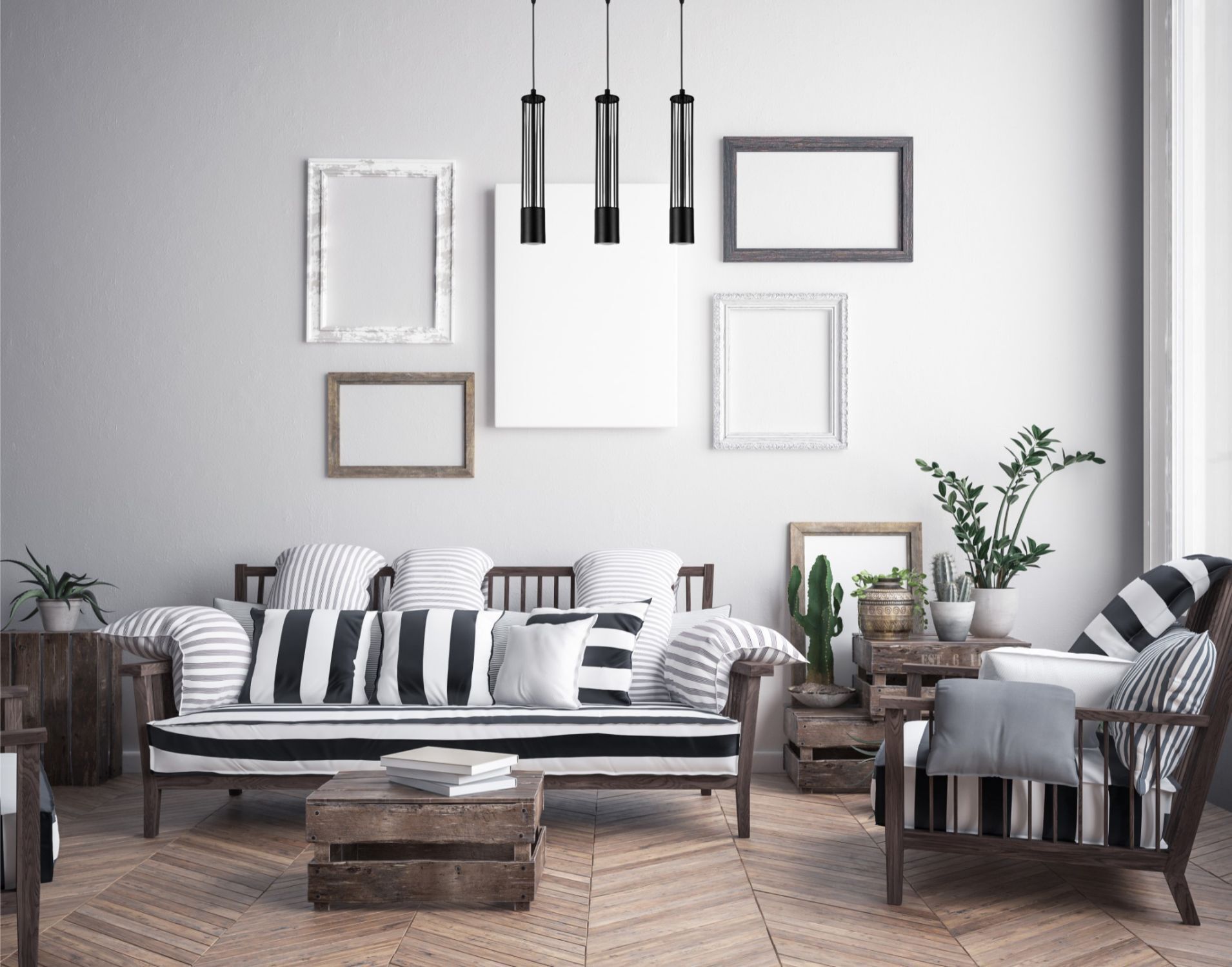 Dekorative Pendelleuchte Metall GU10 55 cm lang Schwarz Dekoration für Zuhause, Wohnzimmer, Couch, Kissen, Innenarchitektur