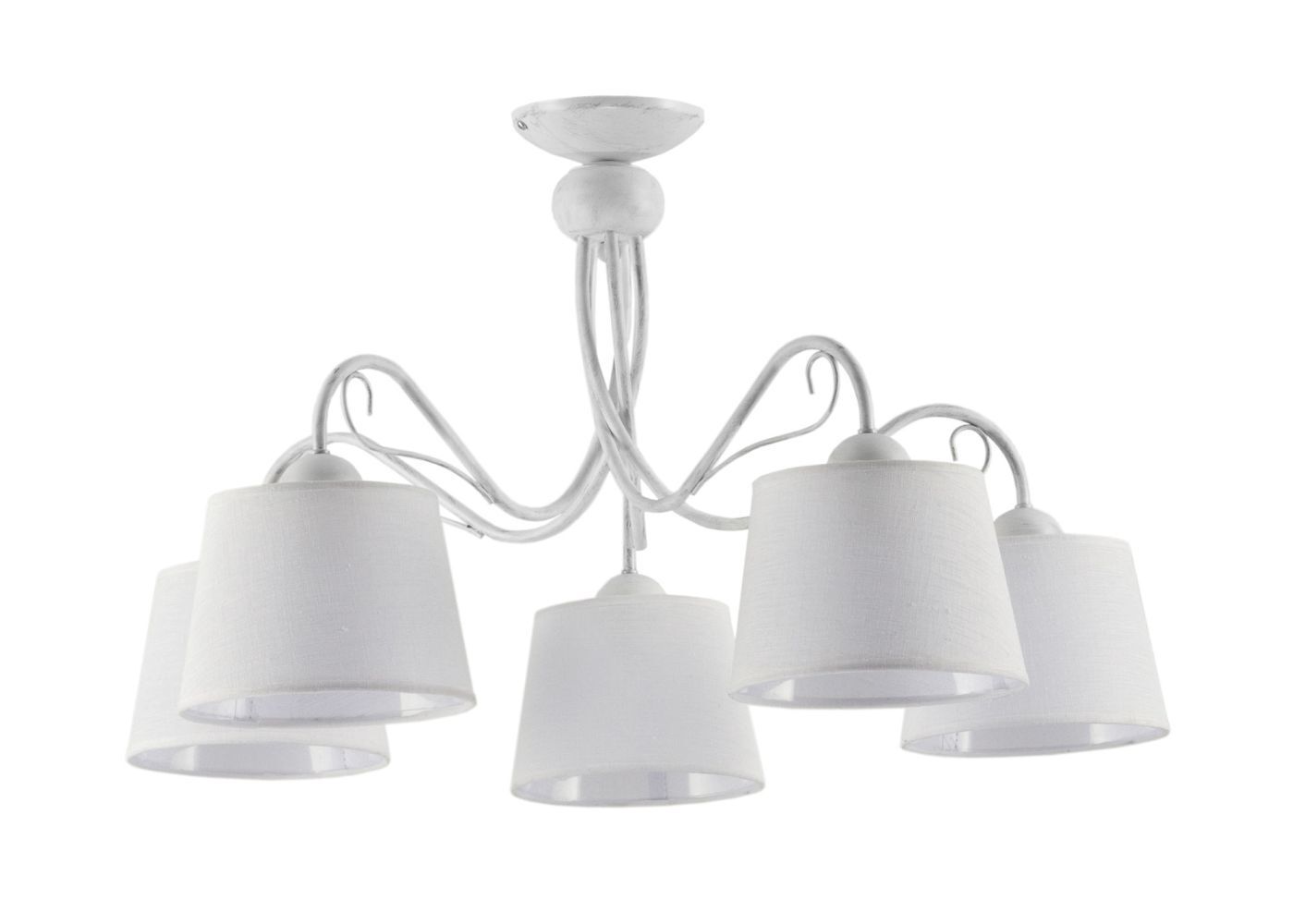 Plafonnier Tissu Métal Ø80cm 5xE27 Lampe de plafond