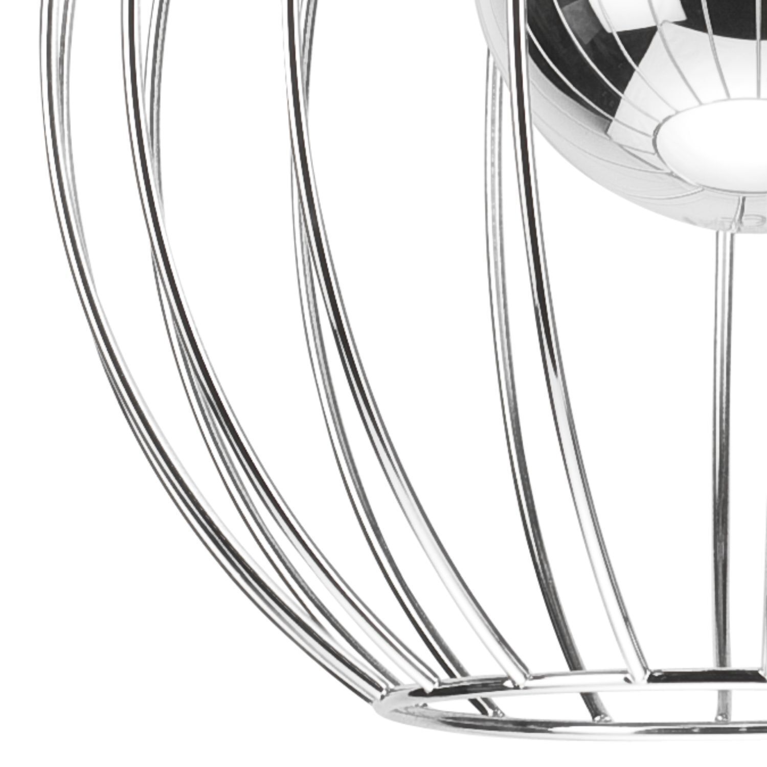 Lampe à suspendre ronde Ø 24 cm Métal Fil noir Chrome KARNA