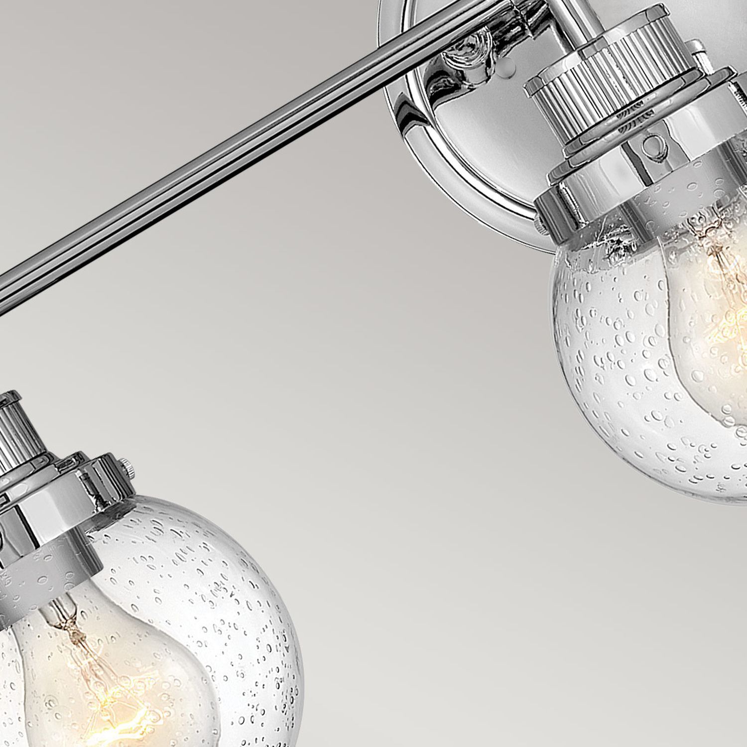 Badlampe Wand Metall Glas E27 IP44 B: 61,5 cm Chrom ZOFIA Fassung, Lampe, Beleuchtung, Globus, Glühbirne