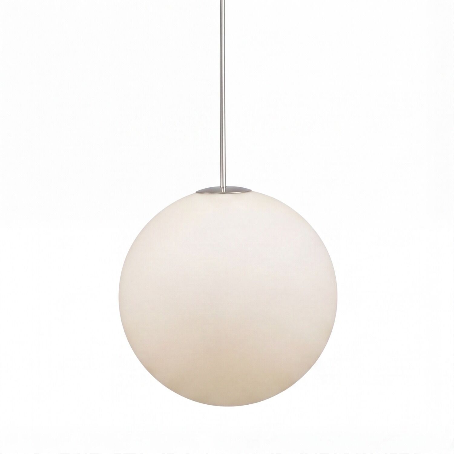 pendant light, Glas-Globus, Aufhängung, Weiß, Chrom-Akzente