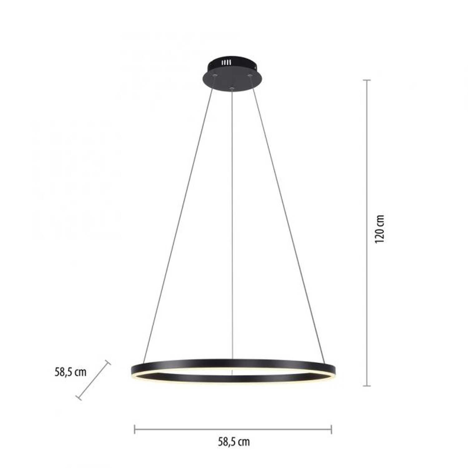 Dimmbare LED Pendelleuchte Schwarz Ø58,5 cm 3000 K 28 W