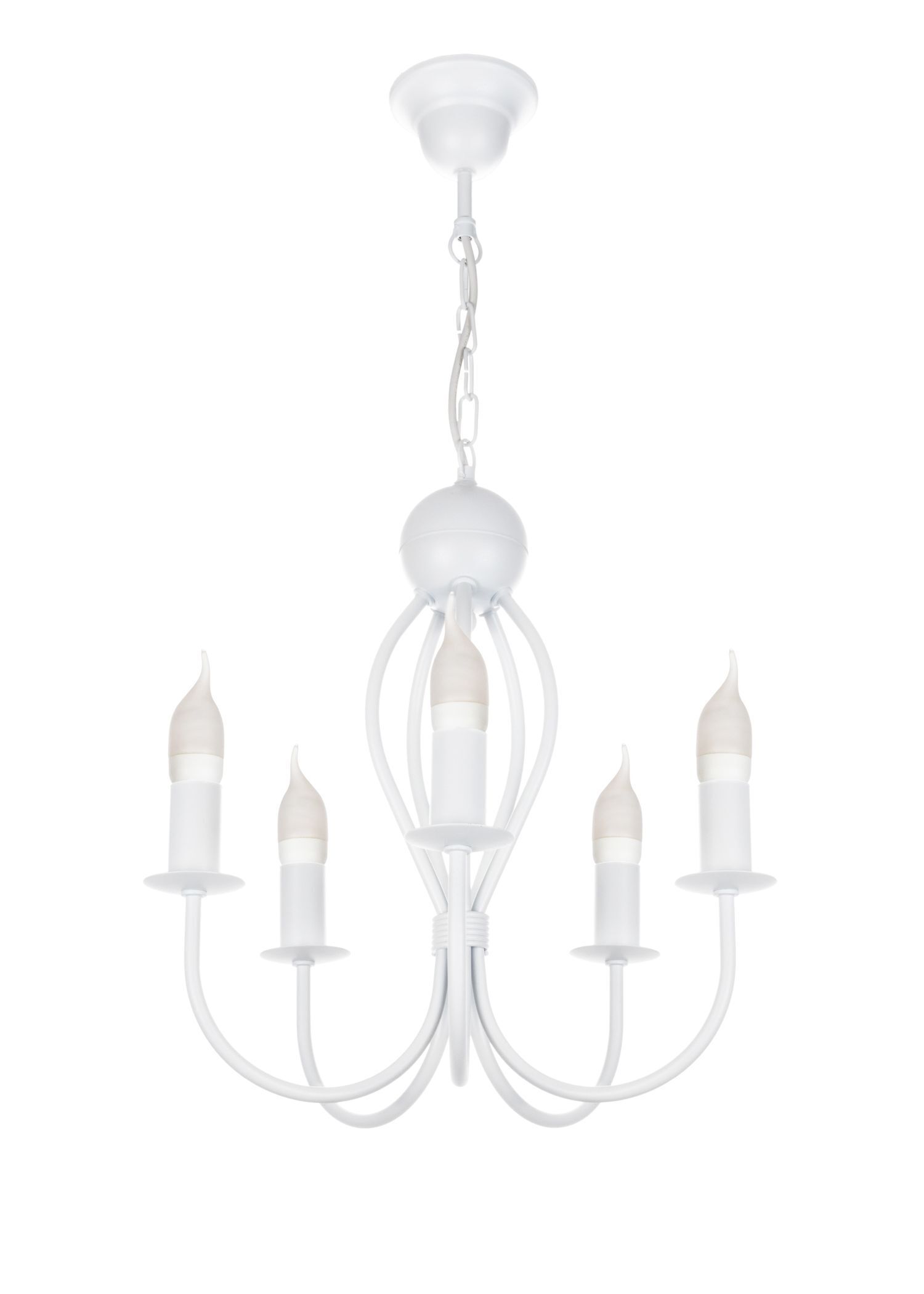 Lustre blanc métal 5 flammes E14 Classique Leuchter, Lampe