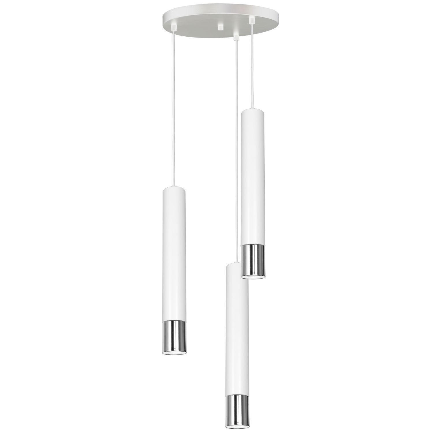 Suspension Blanc Métal Moderne 3 flammes GU10