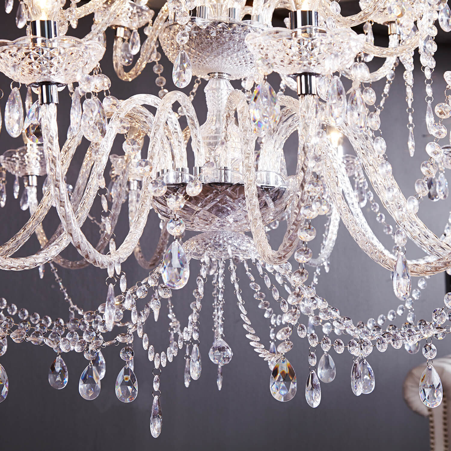 Kristall Lampe Designerleuchte Klassisch E14 Acryl Leuchter, Lampe