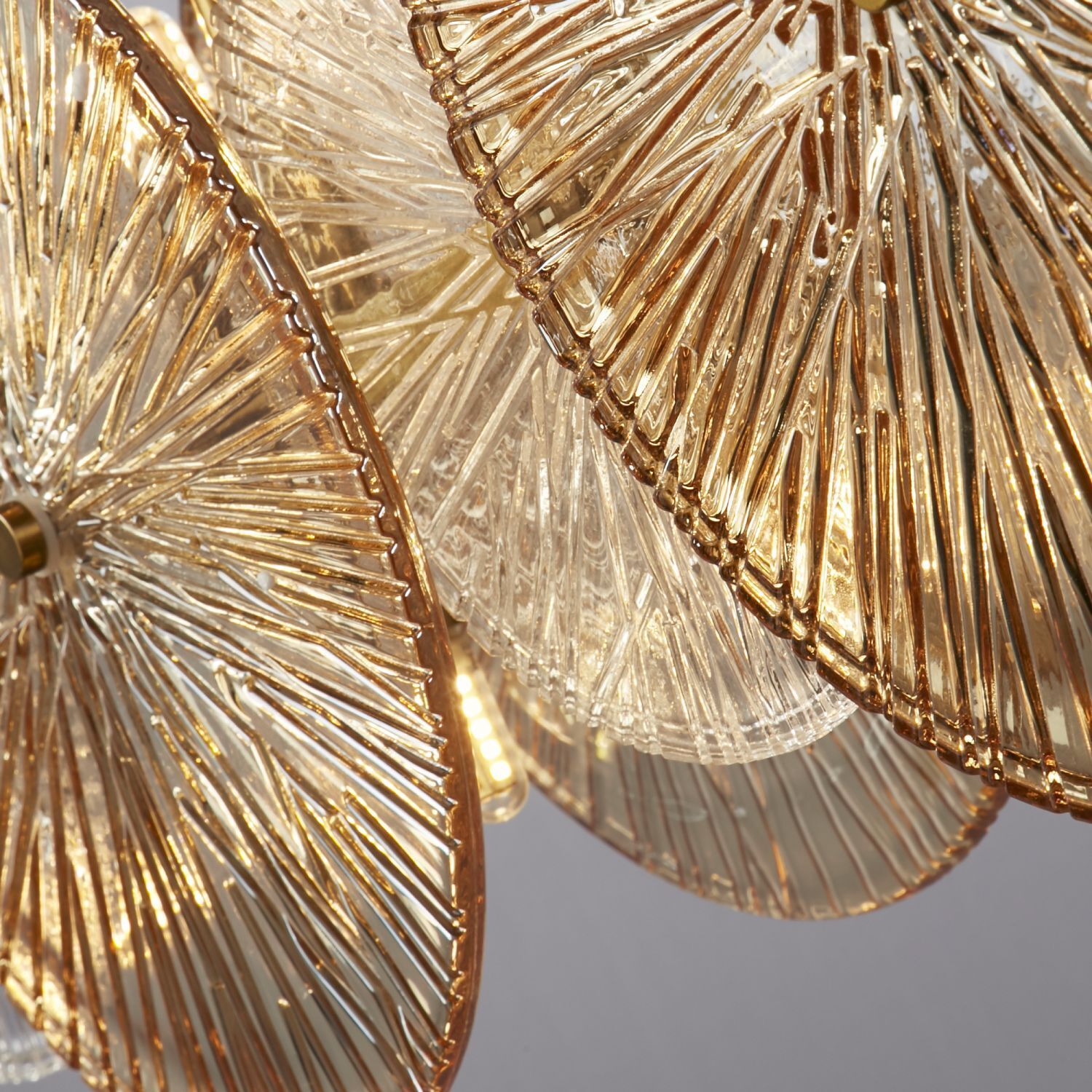 Lampe à suspendre verre métal L : 90 cm en bronze ambre clair
