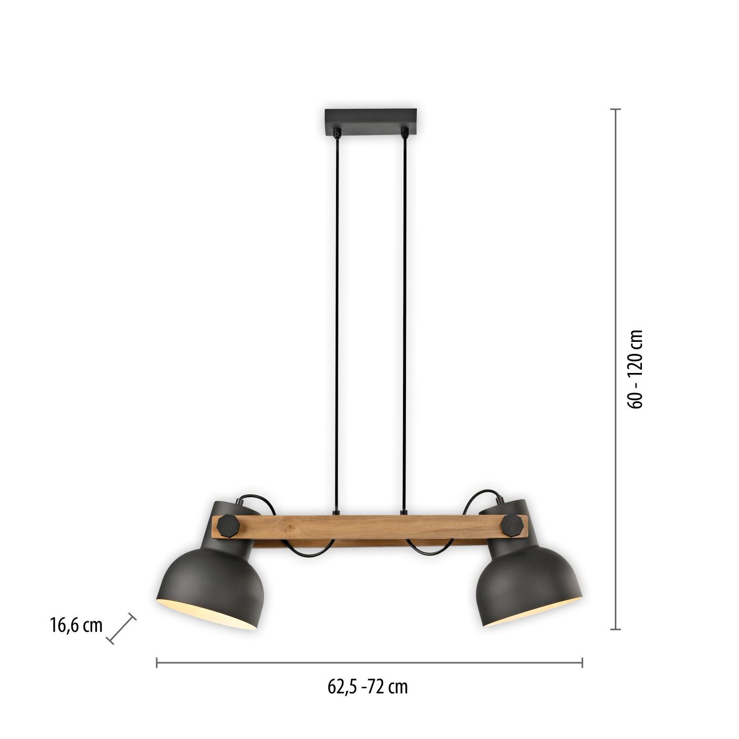 Industrial Pendelleuchte Holz Metall E27 flexibel Lampe, Leuchte, Beleuchtung, Leuchter